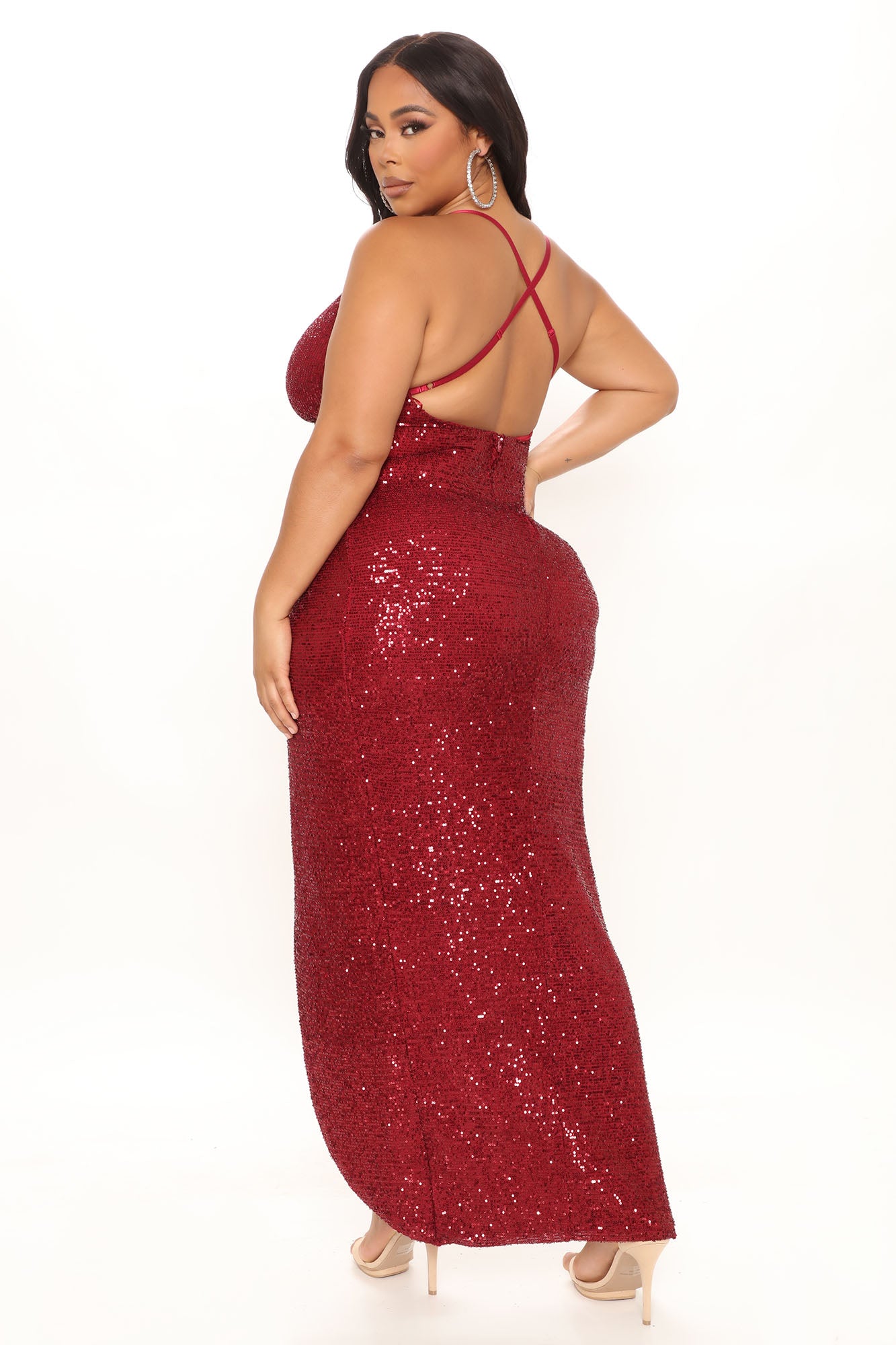 Champagne Taste Sequin Maxi Dress - Burgundy