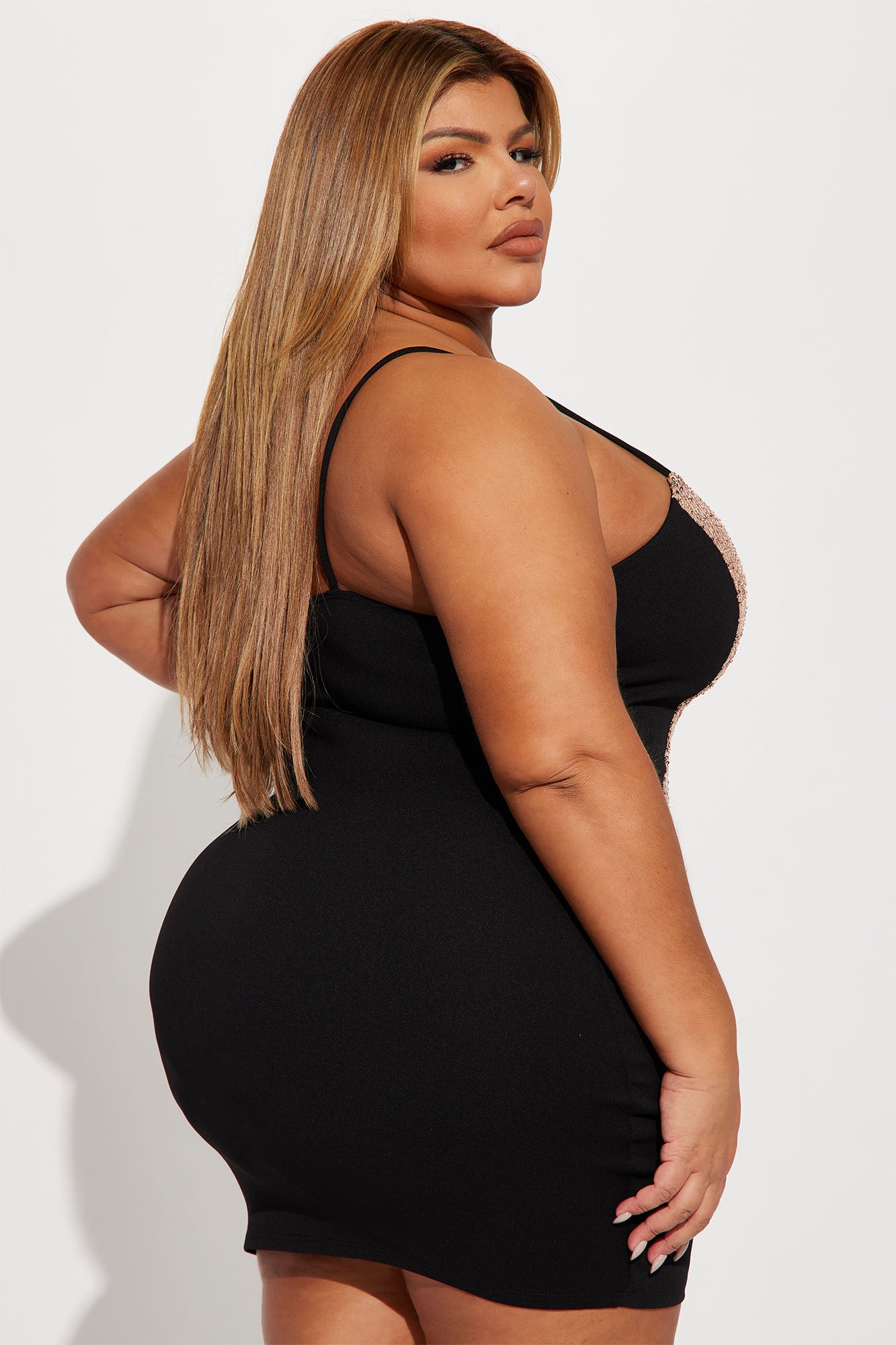 City Walk Sequin Mini Dress - Black/Gold