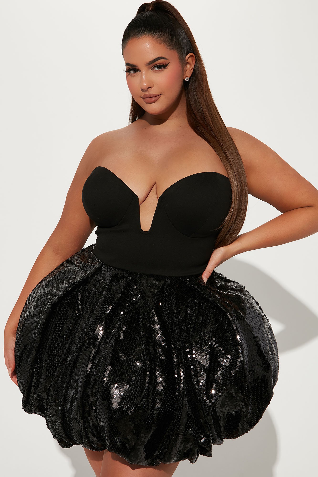 Always Yours Sequin Mini Dress - Black