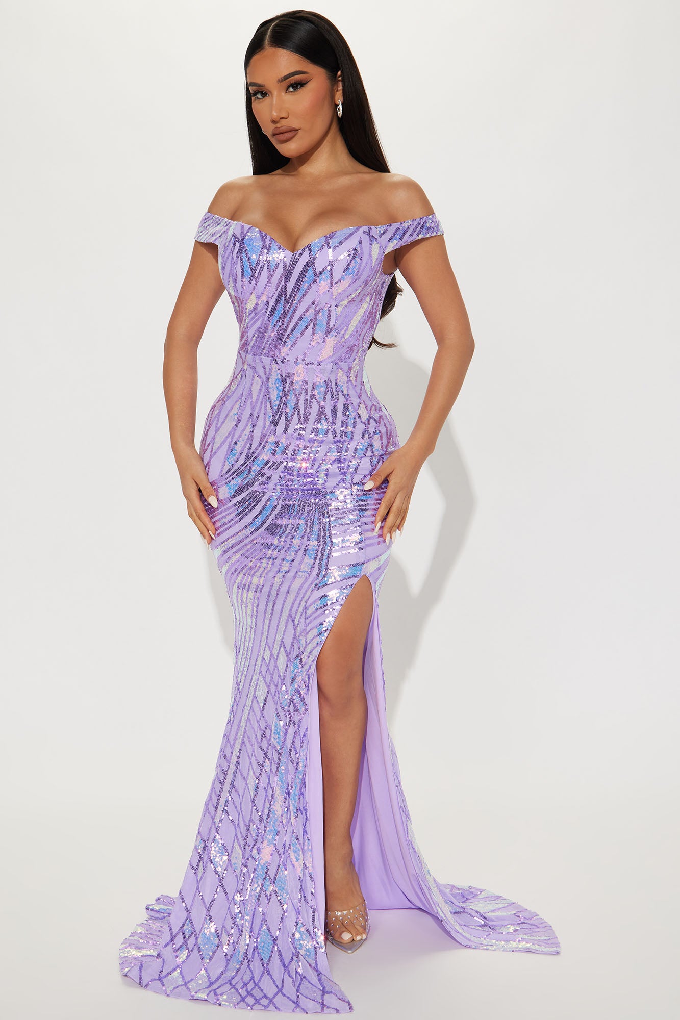 Be Glam Sequin Maxi Dress - Lavender