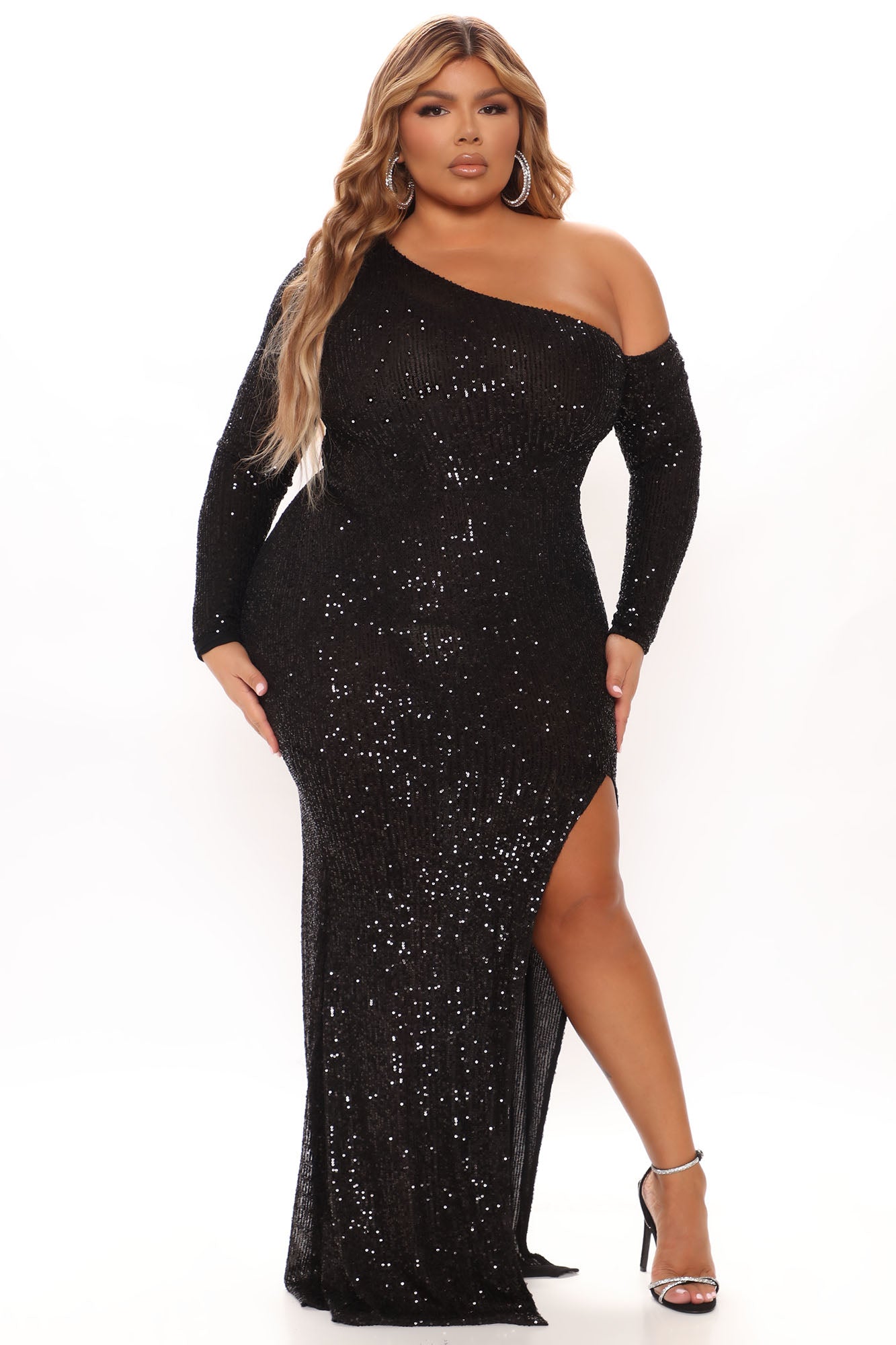 Caviar Queen Sequin Maxi Dress - Black