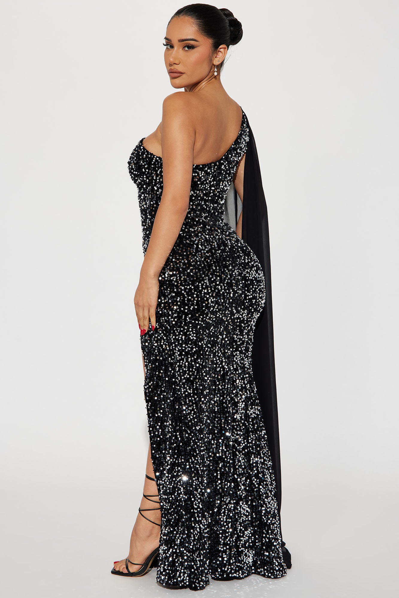 Celest Sequin Gown - Black