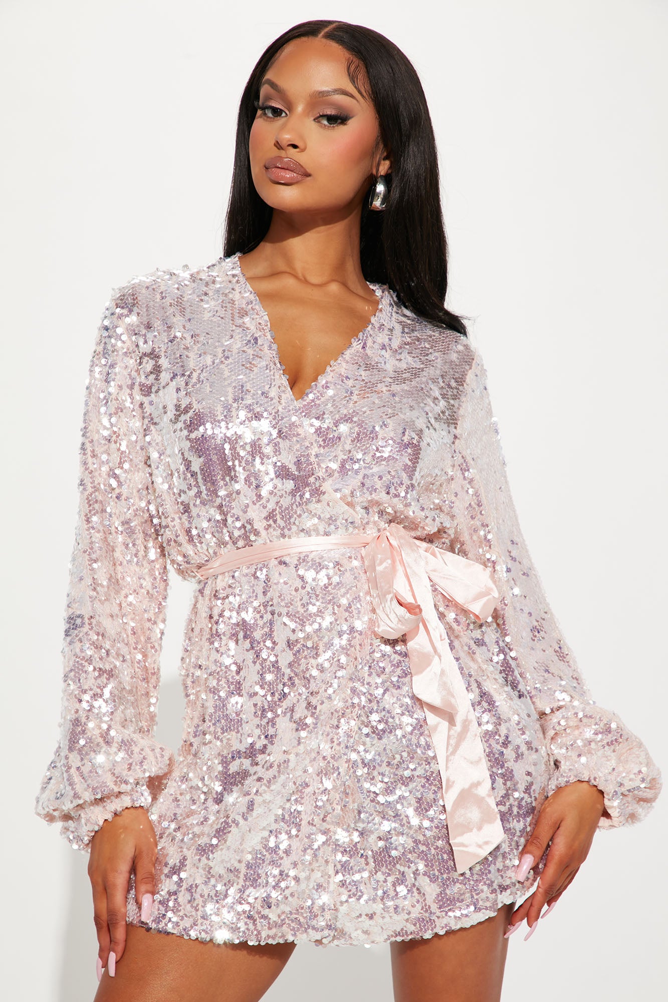 All Shine On Me Sequin Mini Dress - Pink