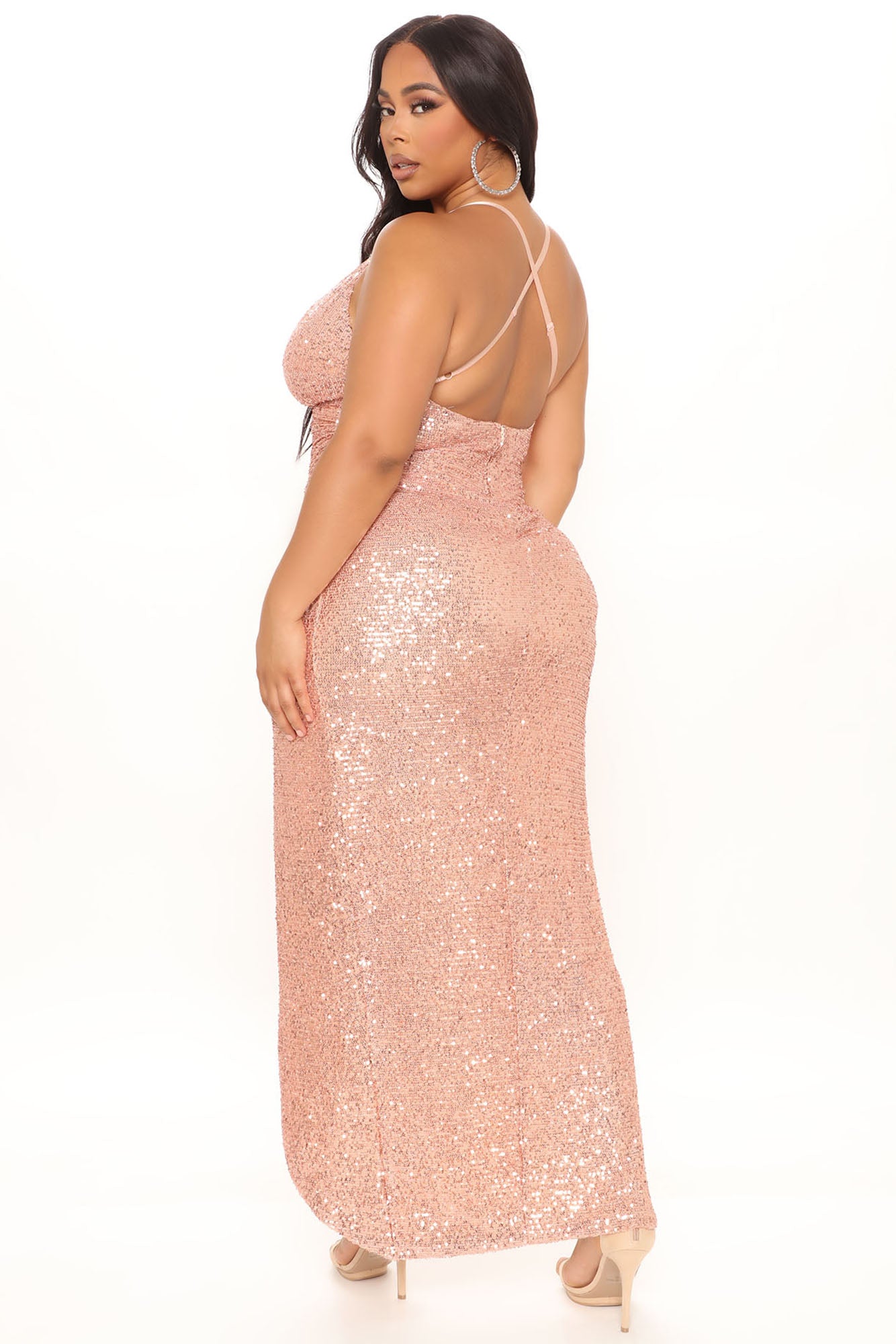 Champagne Taste Sequin Maxi Dress - Rose Gold