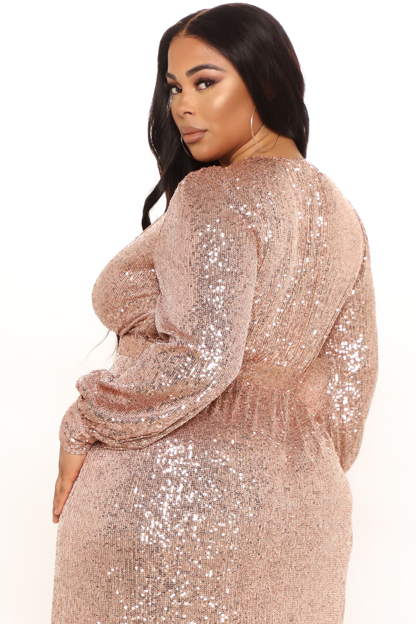 Coming Together Sequin Maxi Dress - Bronze