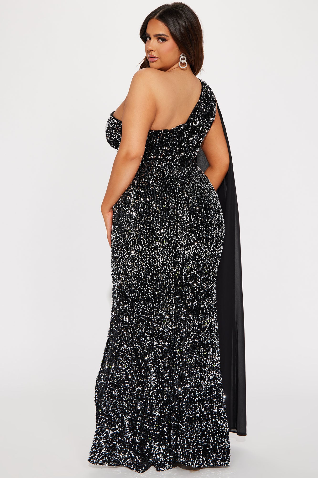 Celest Sequin Gown - Black
