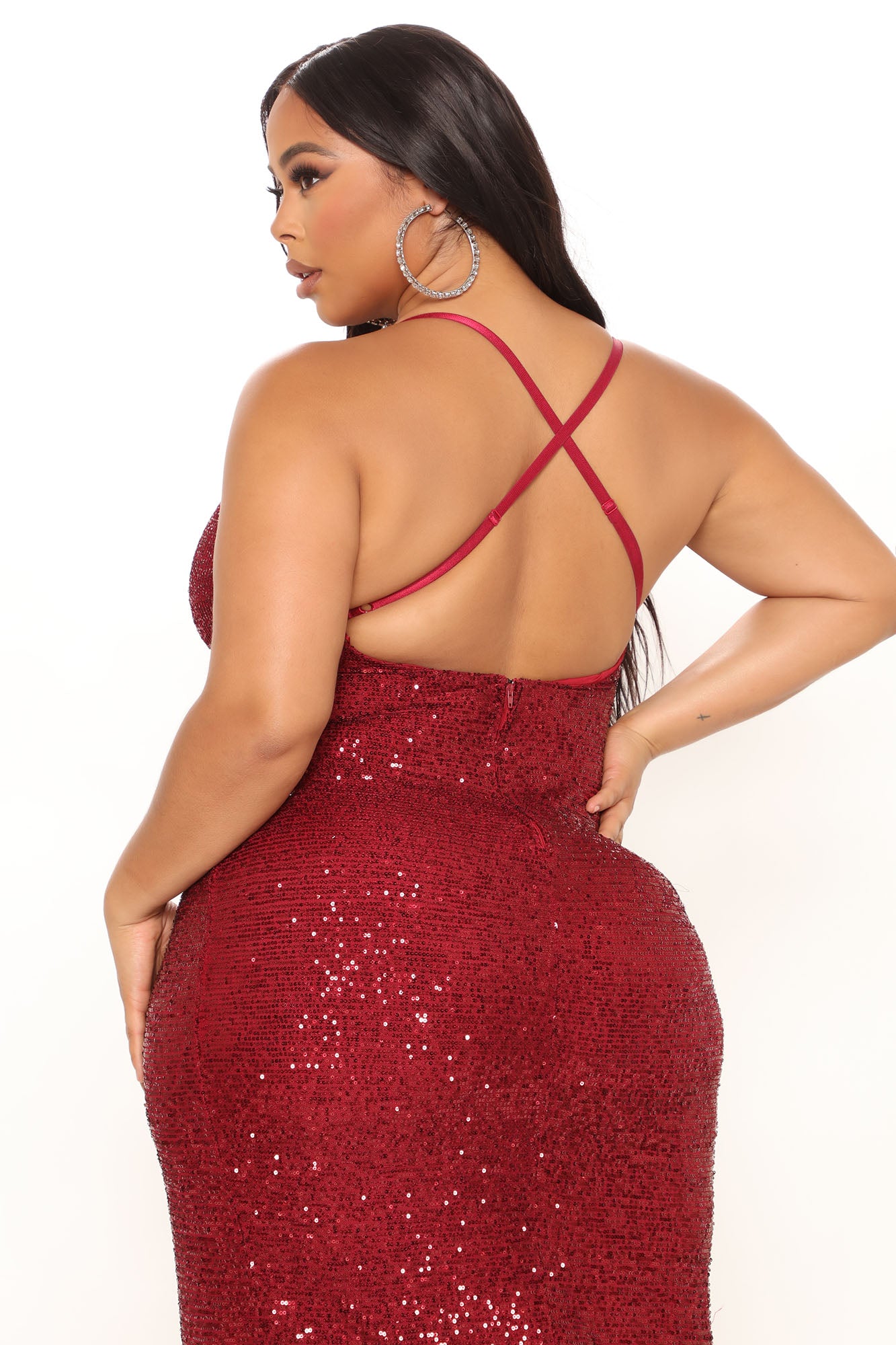Champagne Taste Sequin Maxi Dress - Burgundy