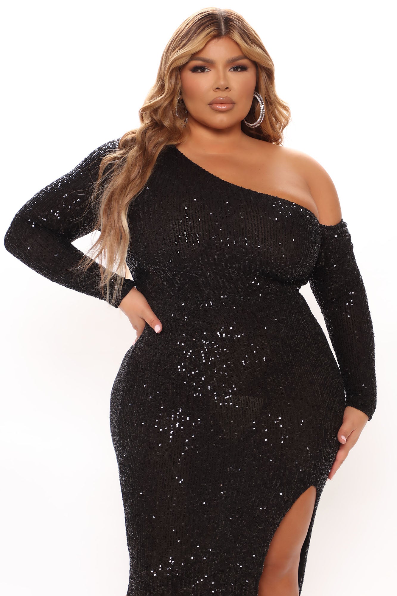 Caviar Queen Sequin Maxi Dress - Black
