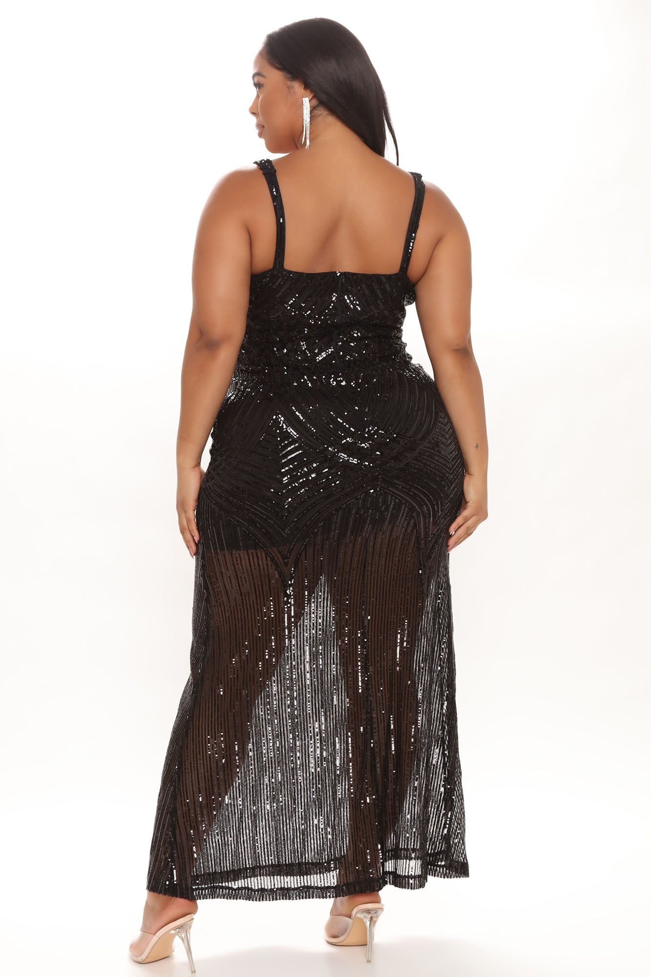 Celebrity Sequin Maxi Dress - Black