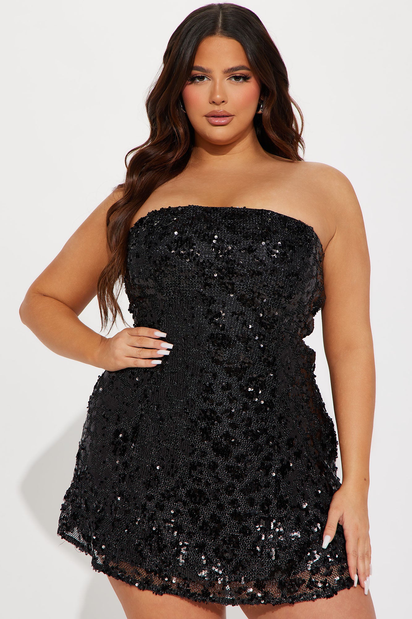 Camille Sequin Mini Dress - Black