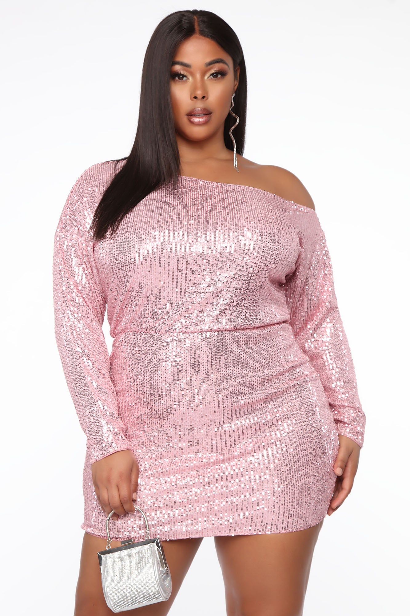 All That Shines Mini Dress - Pink