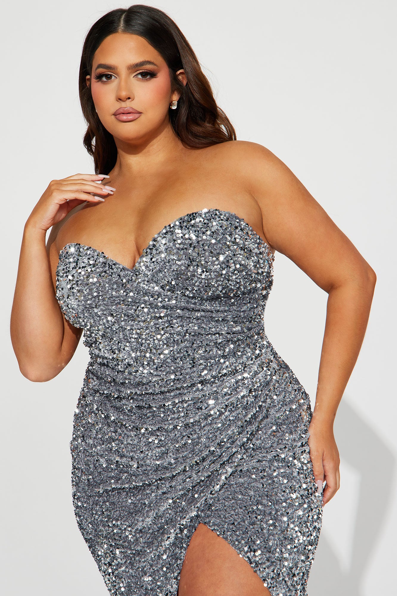 Awards Sequin Maxi Dress - Silver