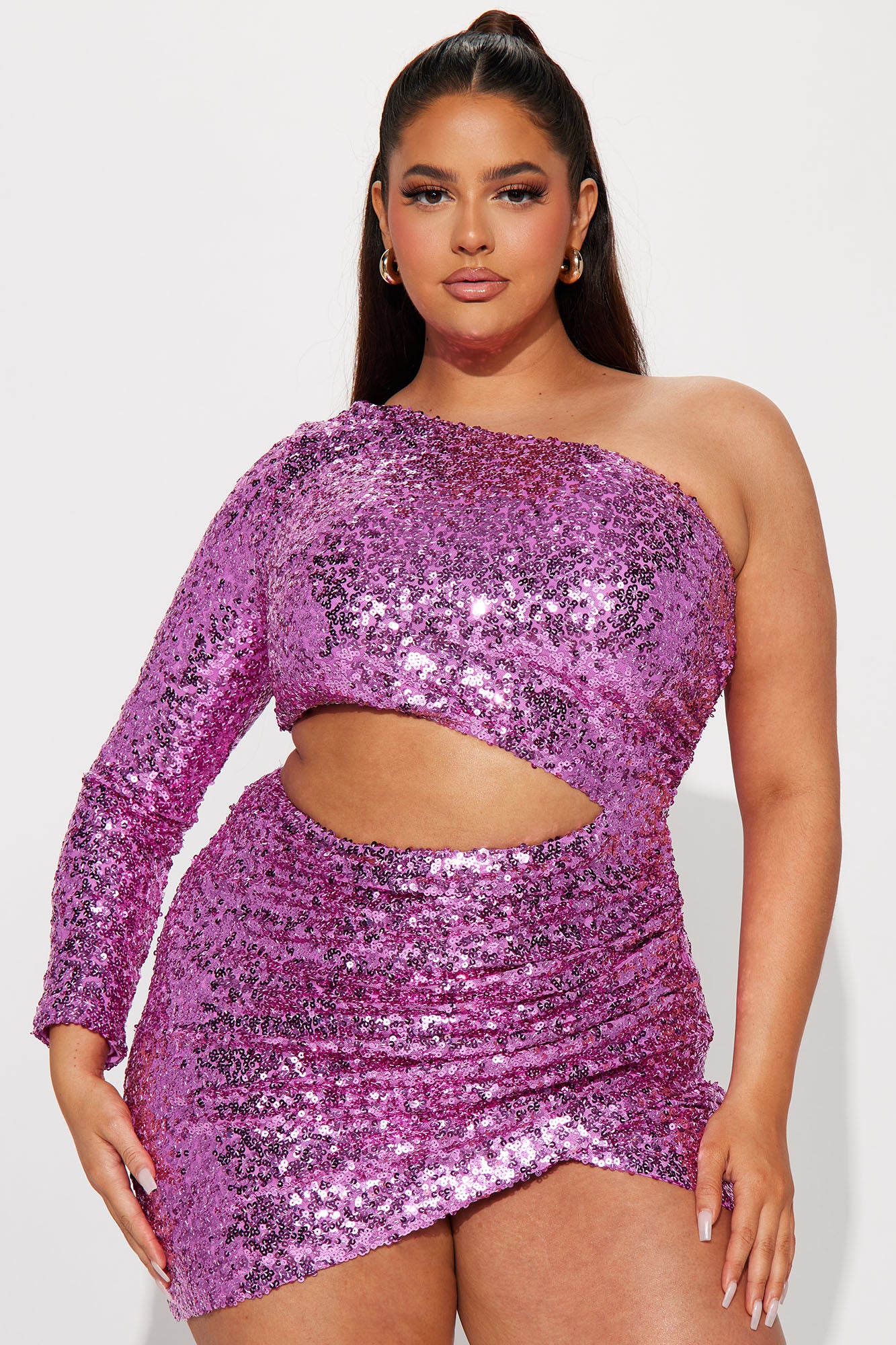 Brie Sequin Mini Dress - Magenta
