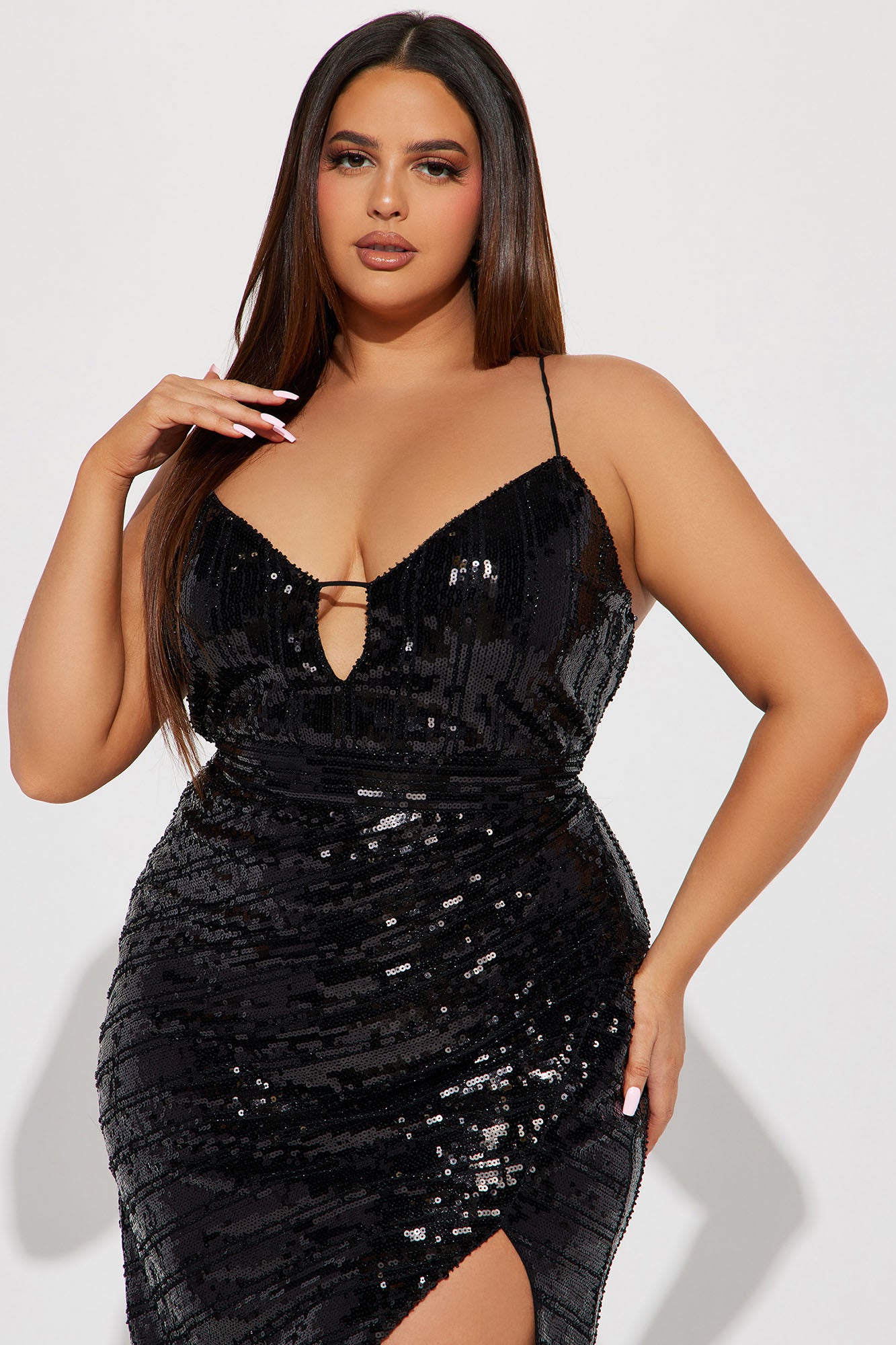 Akila Sequin Gown - Black