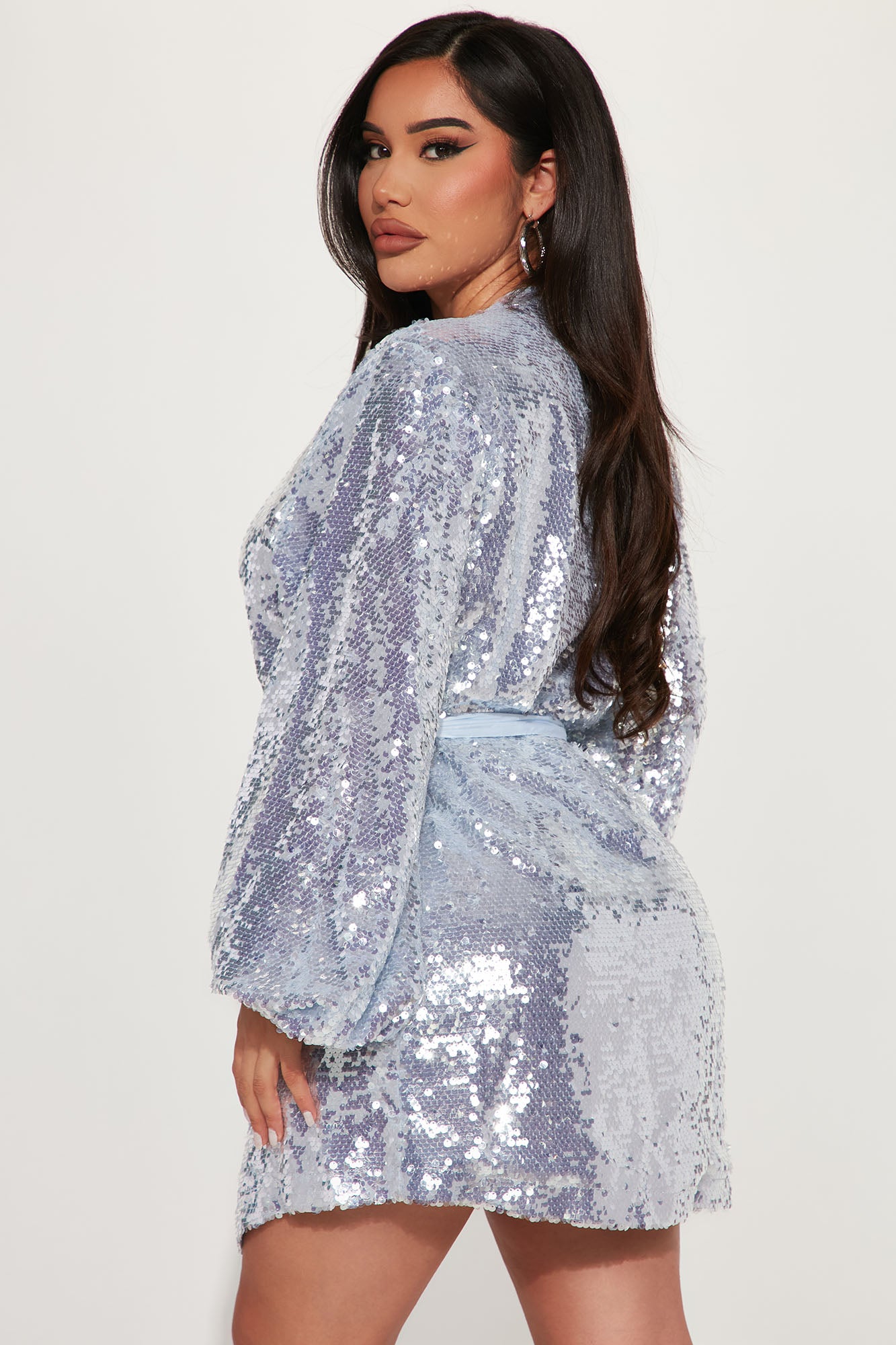 All Shine On Me Sequin Mini Dress - Blue