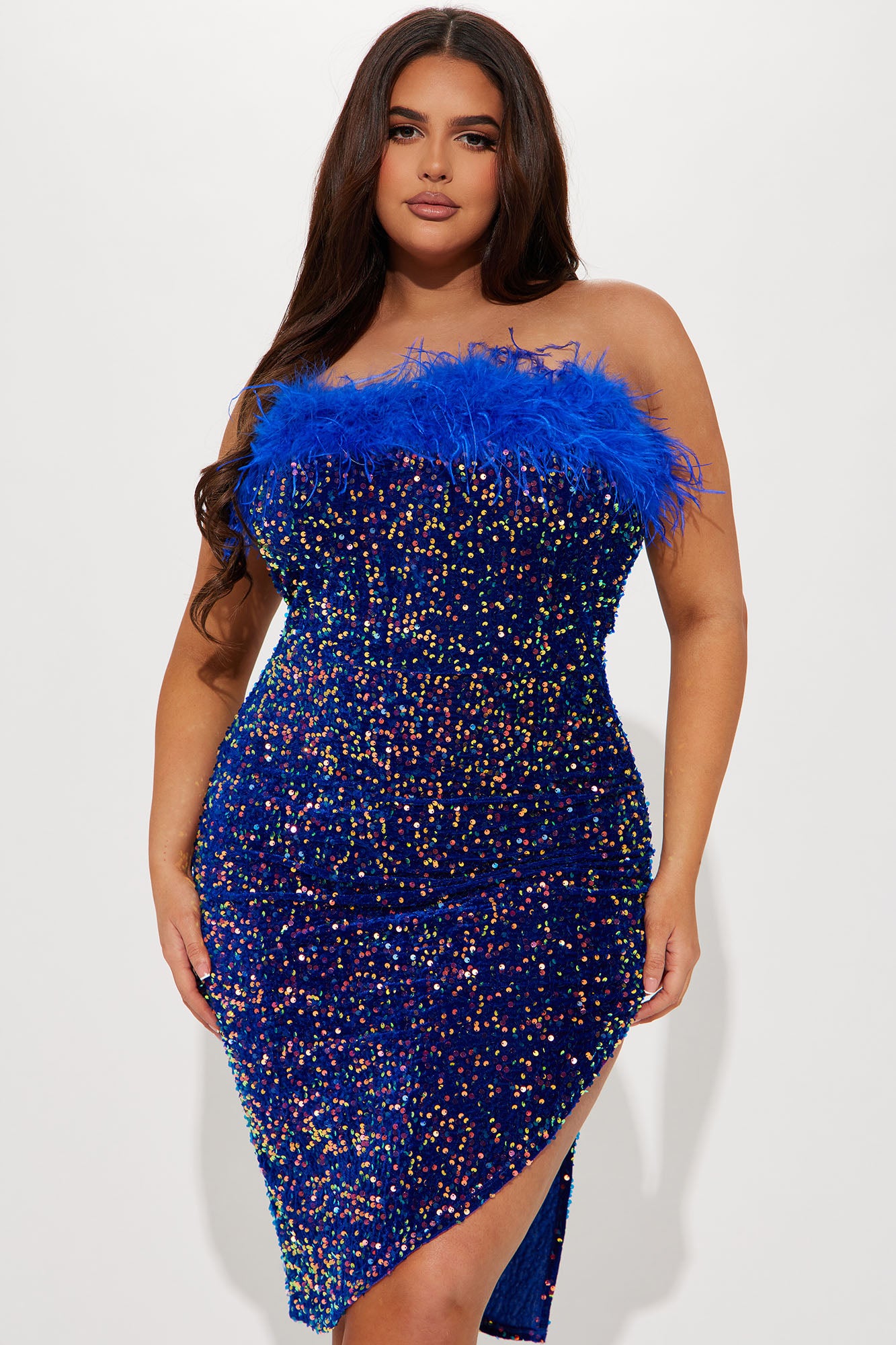 Celena Sequin Midi Dress - Royal