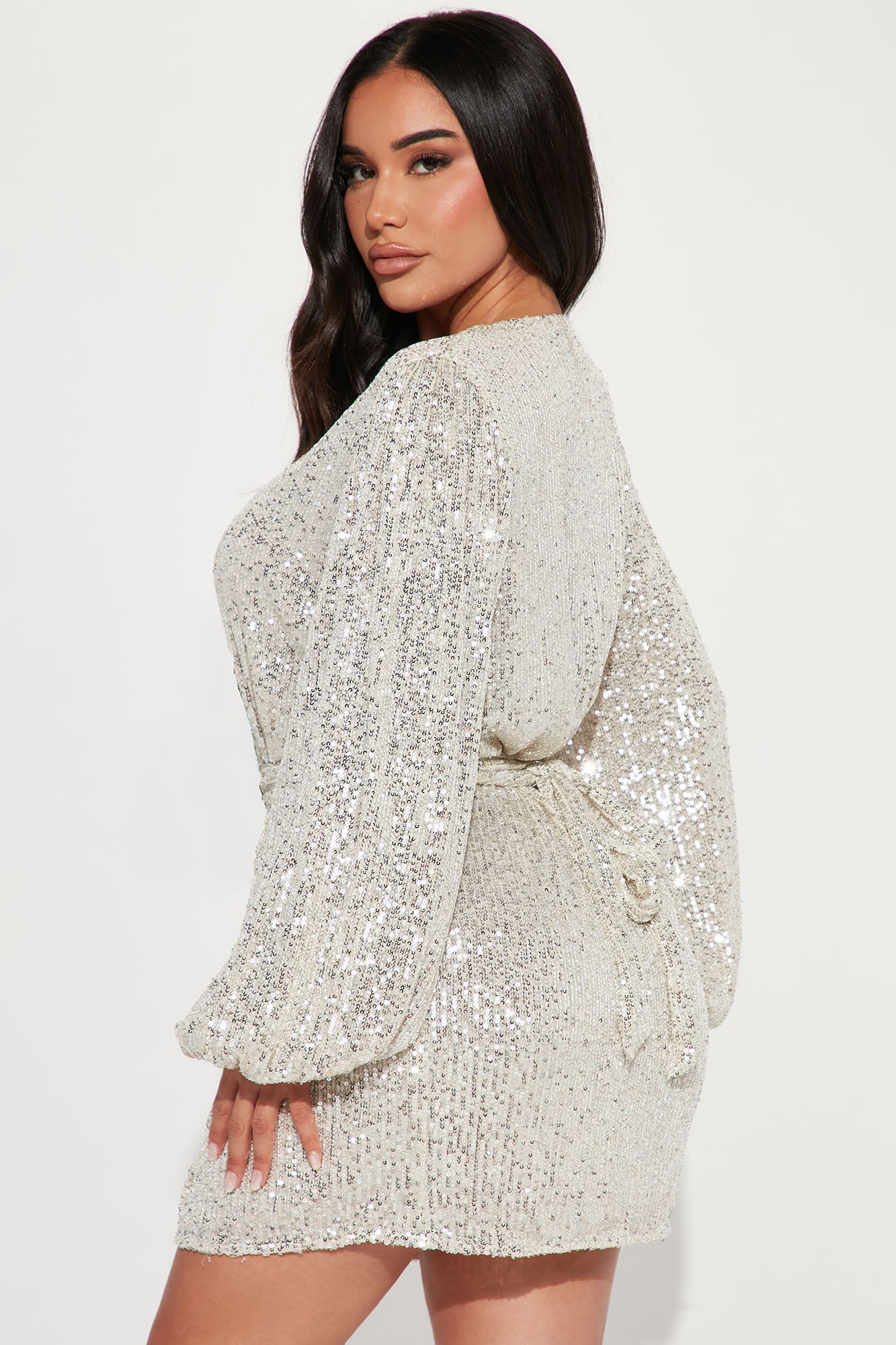 Adeline Sequin Mini Dress - Silver