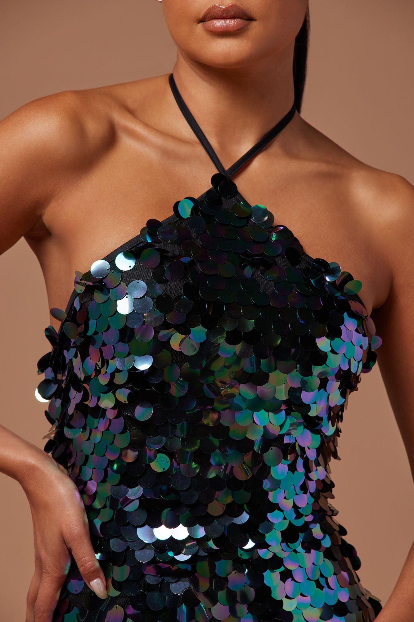 Ari Sequin Maxi Dress - Blue/combo