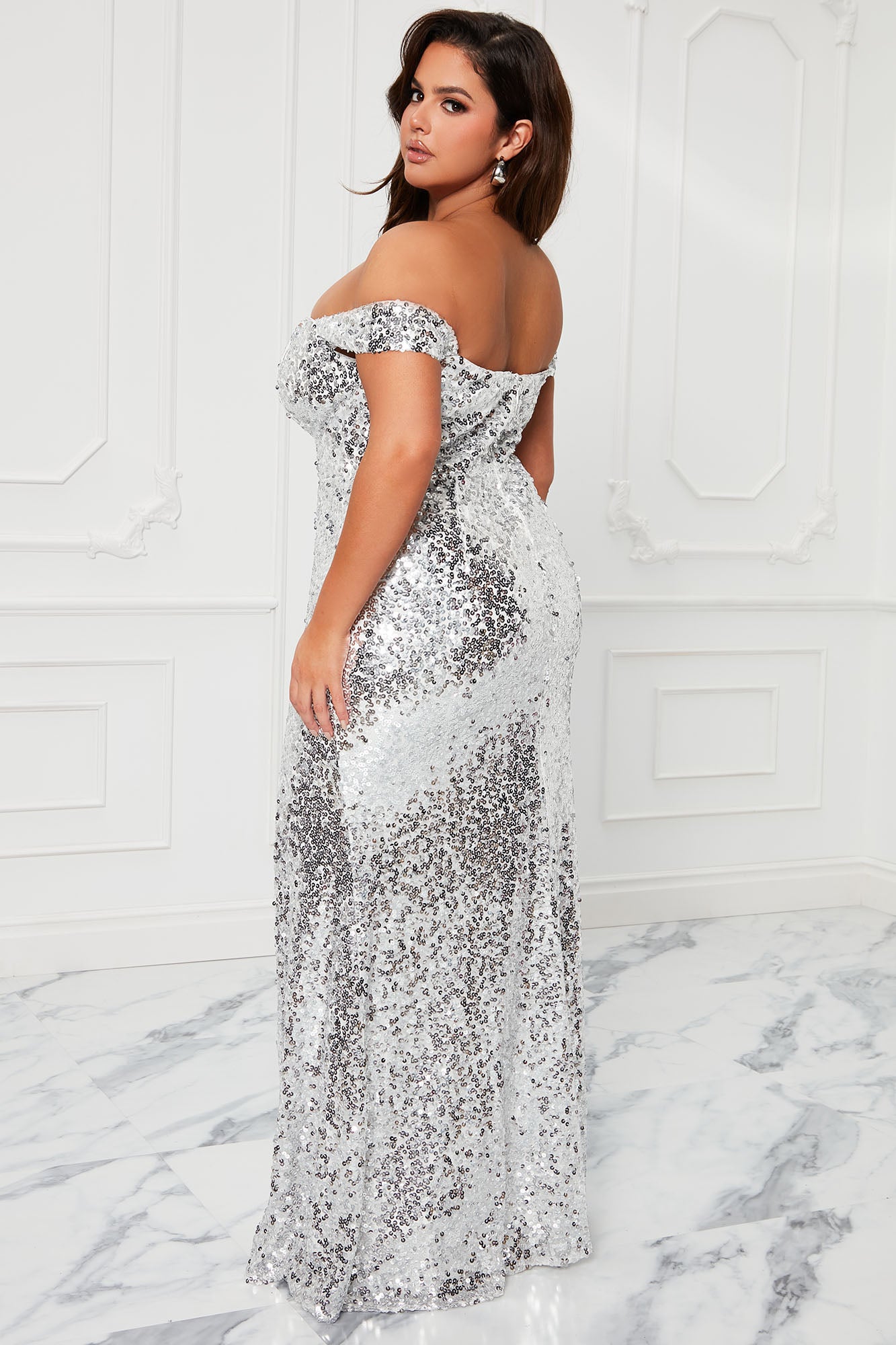 Champagne Please Sequin Maxi Dress - Silver