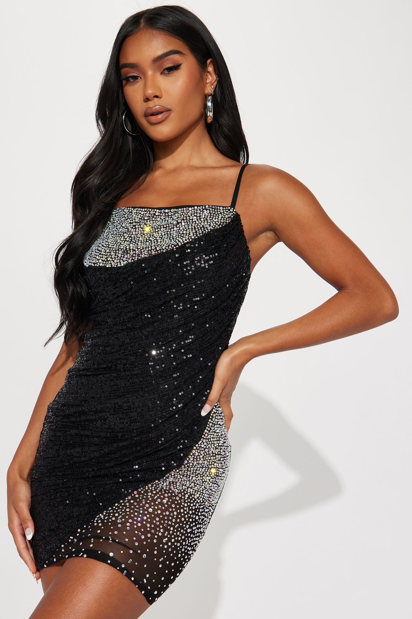 Bronte Embellished Mini Dress - Black