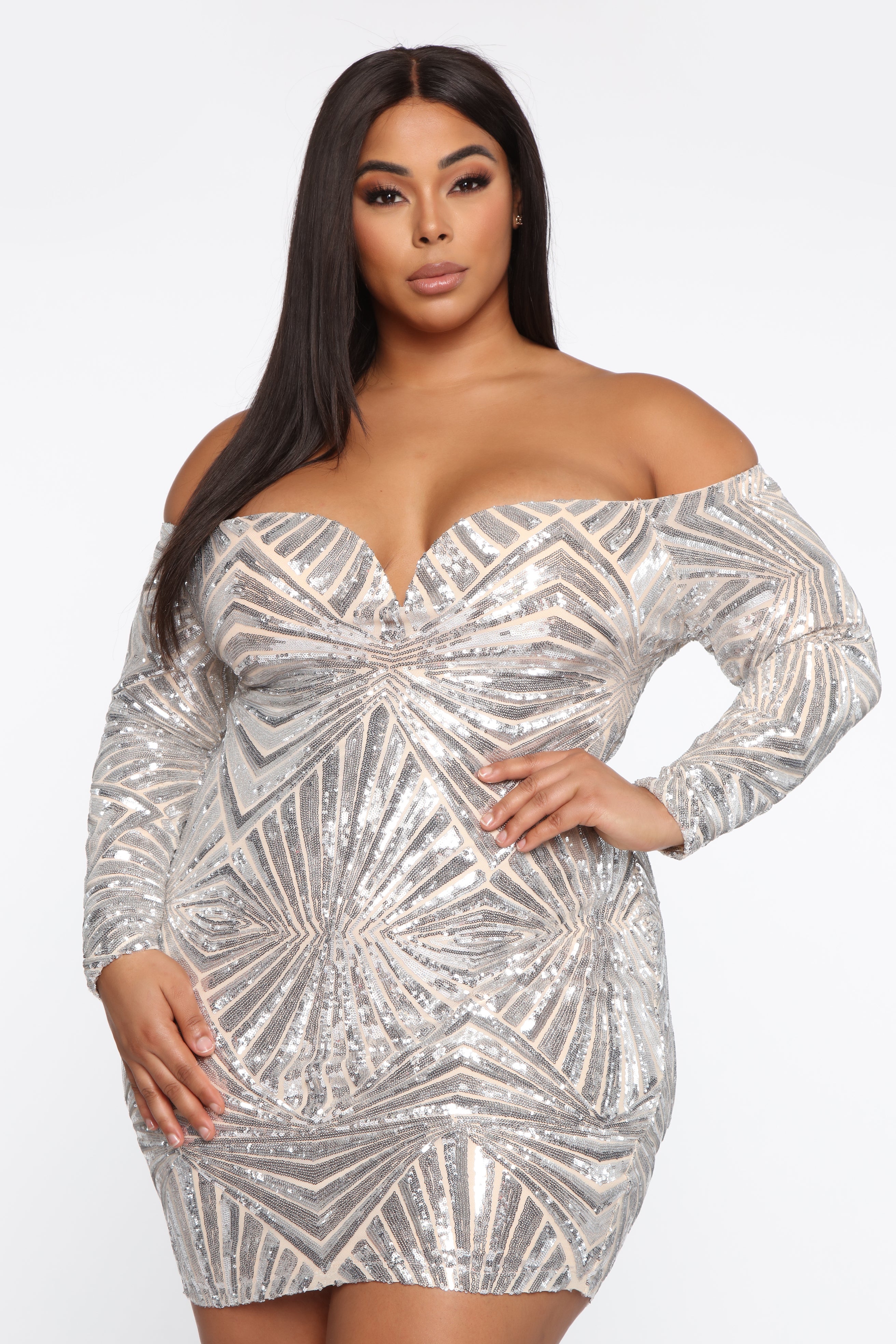 Attention On Me Sequin Mini Dress - Silver