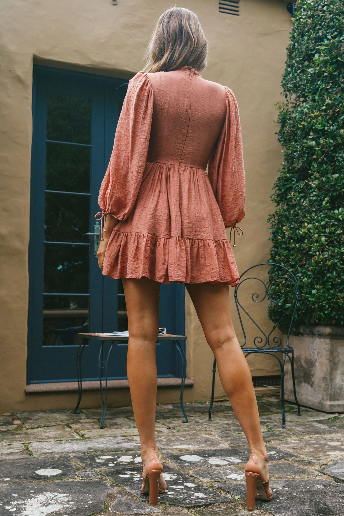 Secret Garden Long Sleeve Smocked Bodice Dress Rose