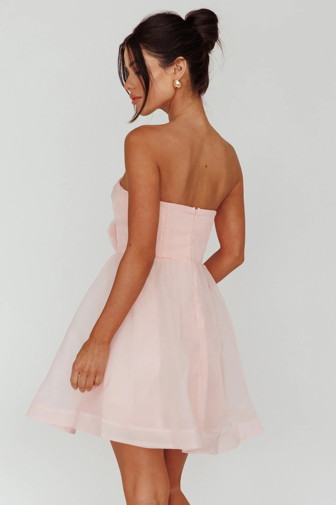 La Vie En Rose Strapless A-Line Mini Dress Baby Pink