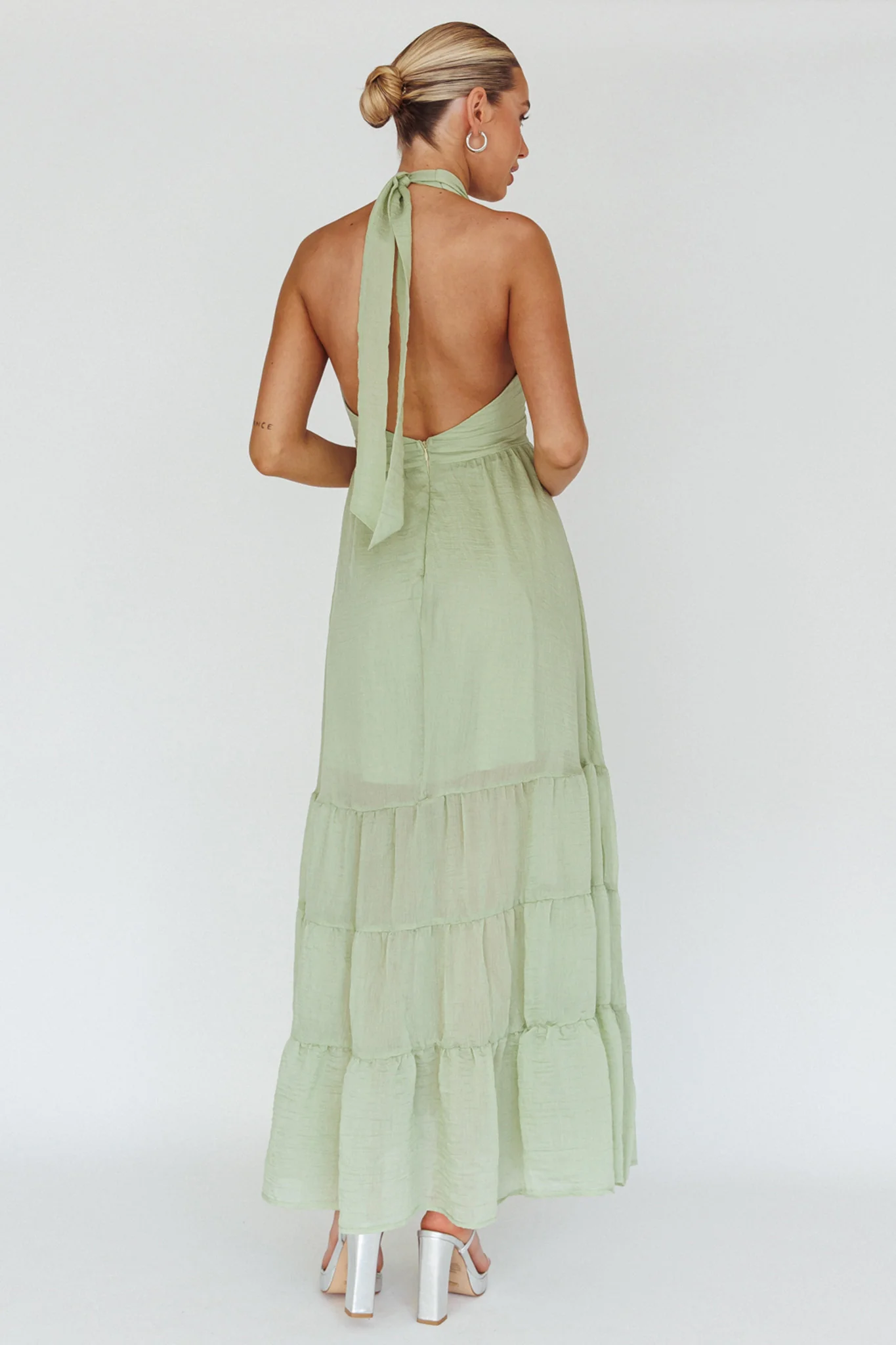 Jalisco Sun Halterneck Maxi Dress Mint