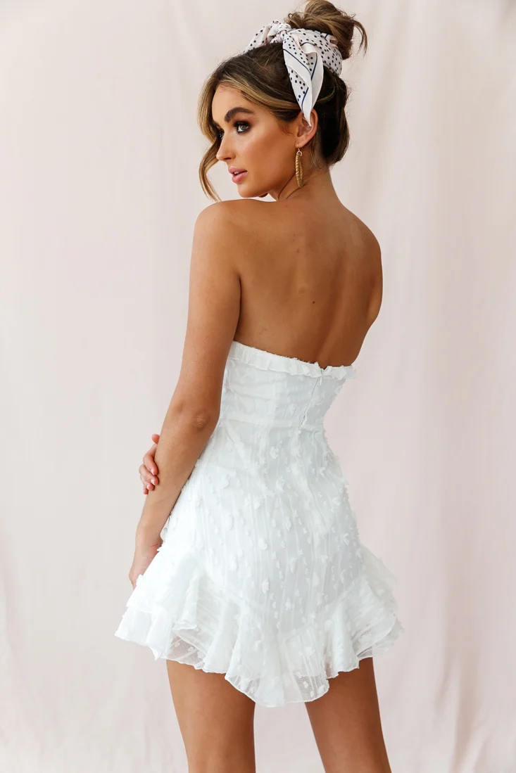 Cece Embellished Bandeau Dress White