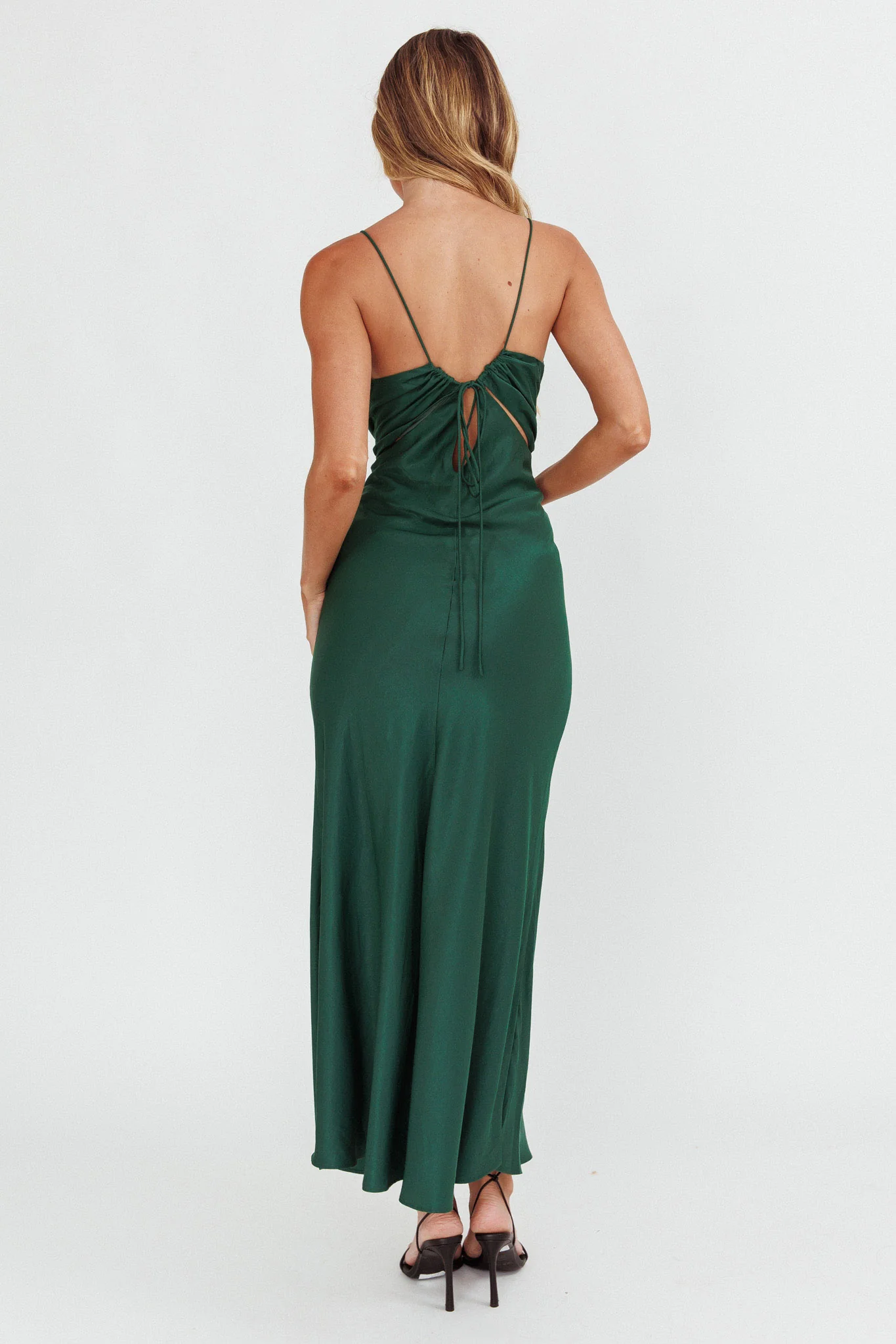 Casa Nova Cut-Out String Dress Emerald