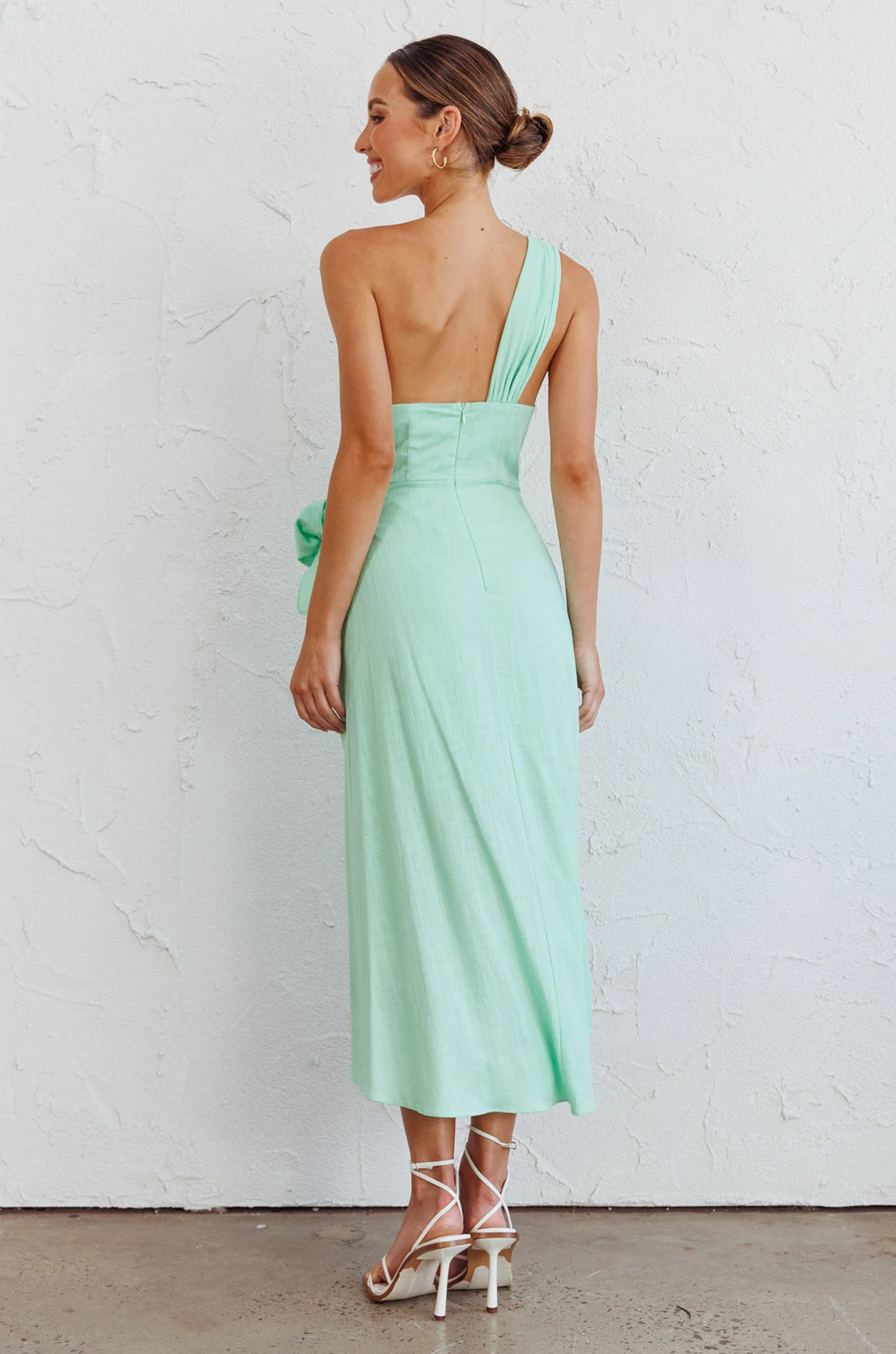 Island Time One-Shoulder Midi Dress Mint