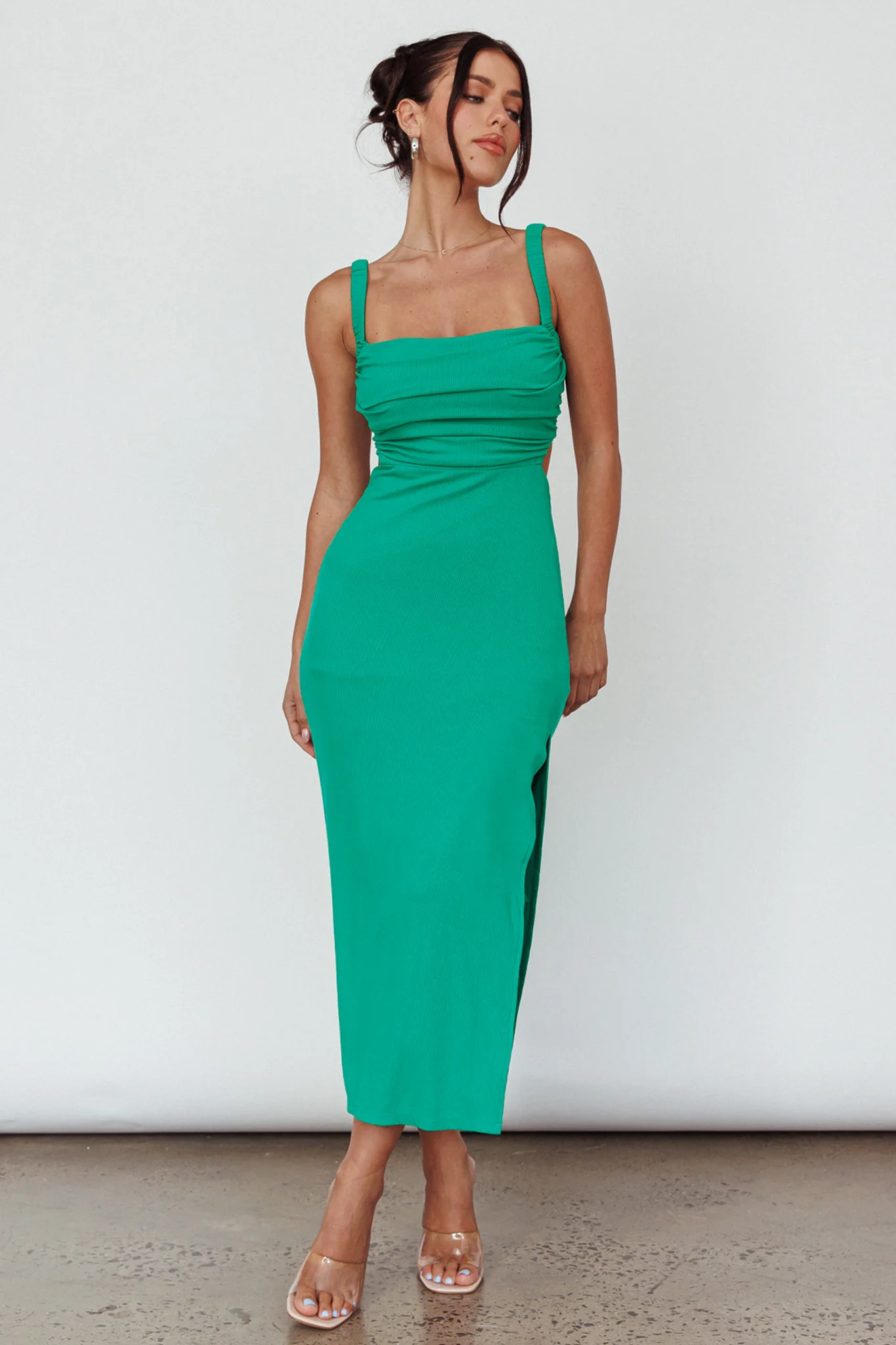 Cosmic Love Strappy Back Midi Dress Green