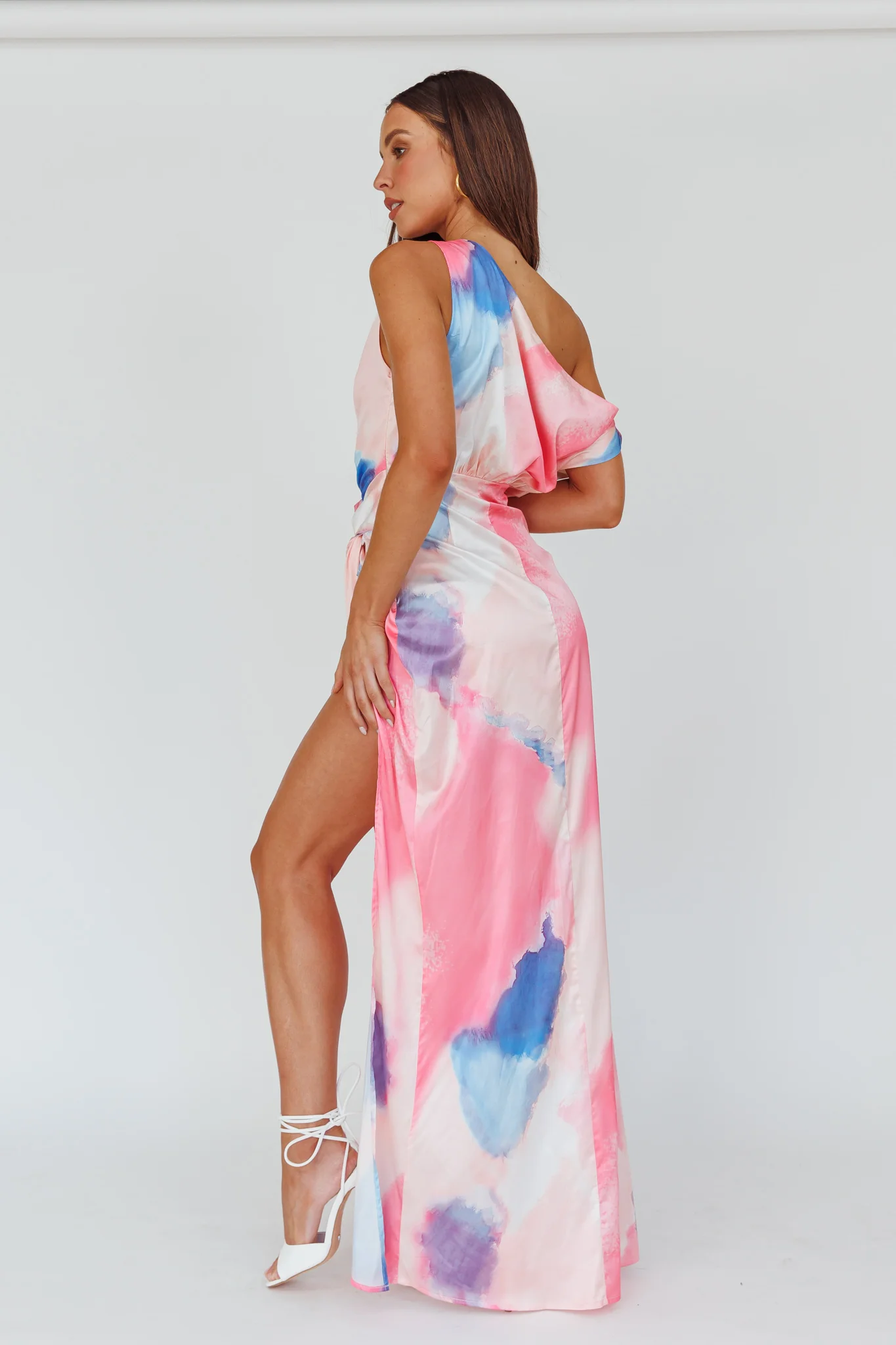 Charm Me Thigh Split Maxi Dress Pink/Blue