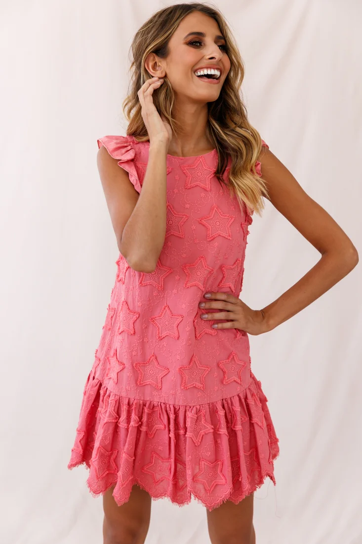 Starla Dropped Waist Shift Dress Rose