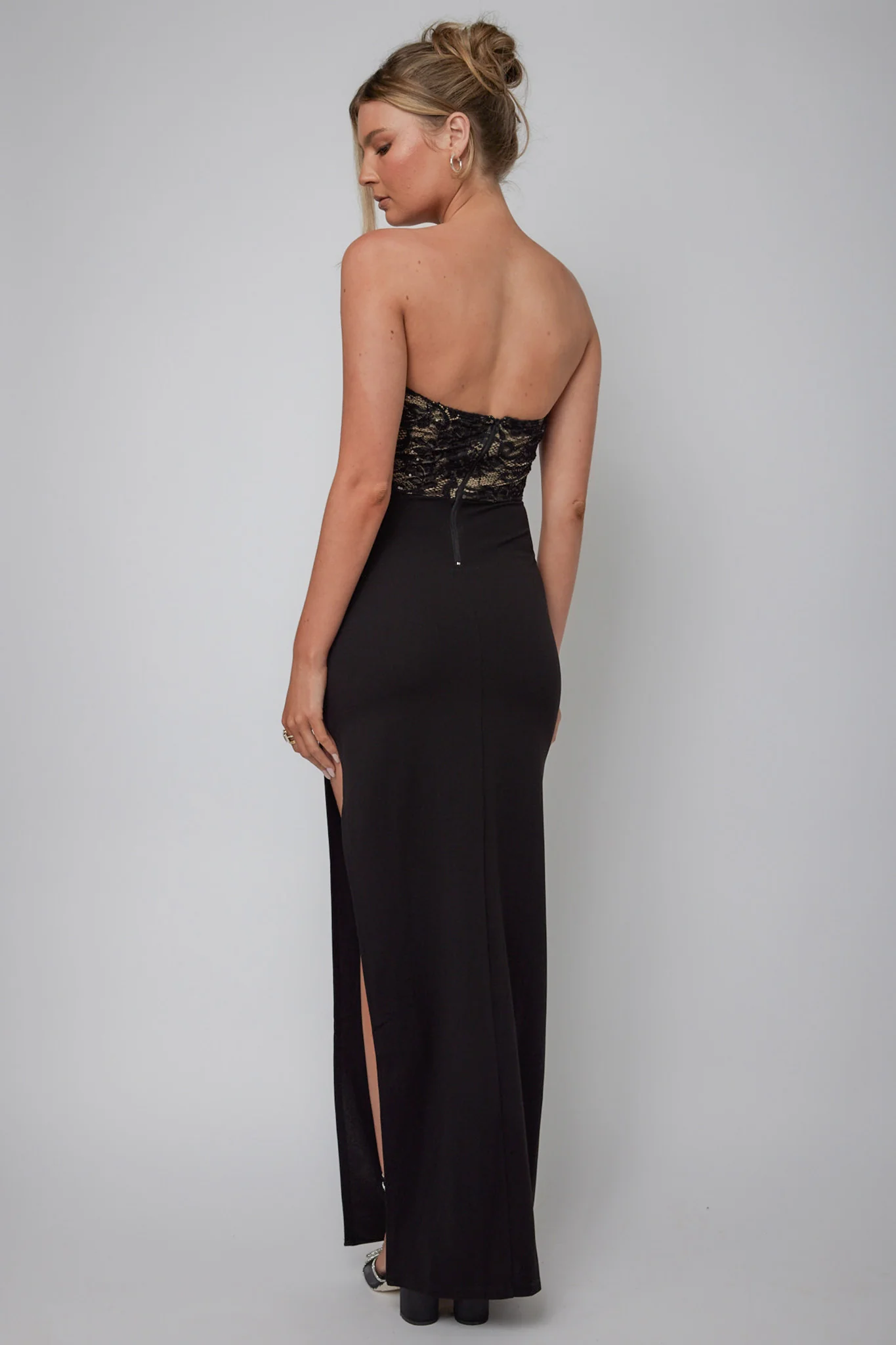 Maravilla Lace Bodice Maxi Dress Black/Nude