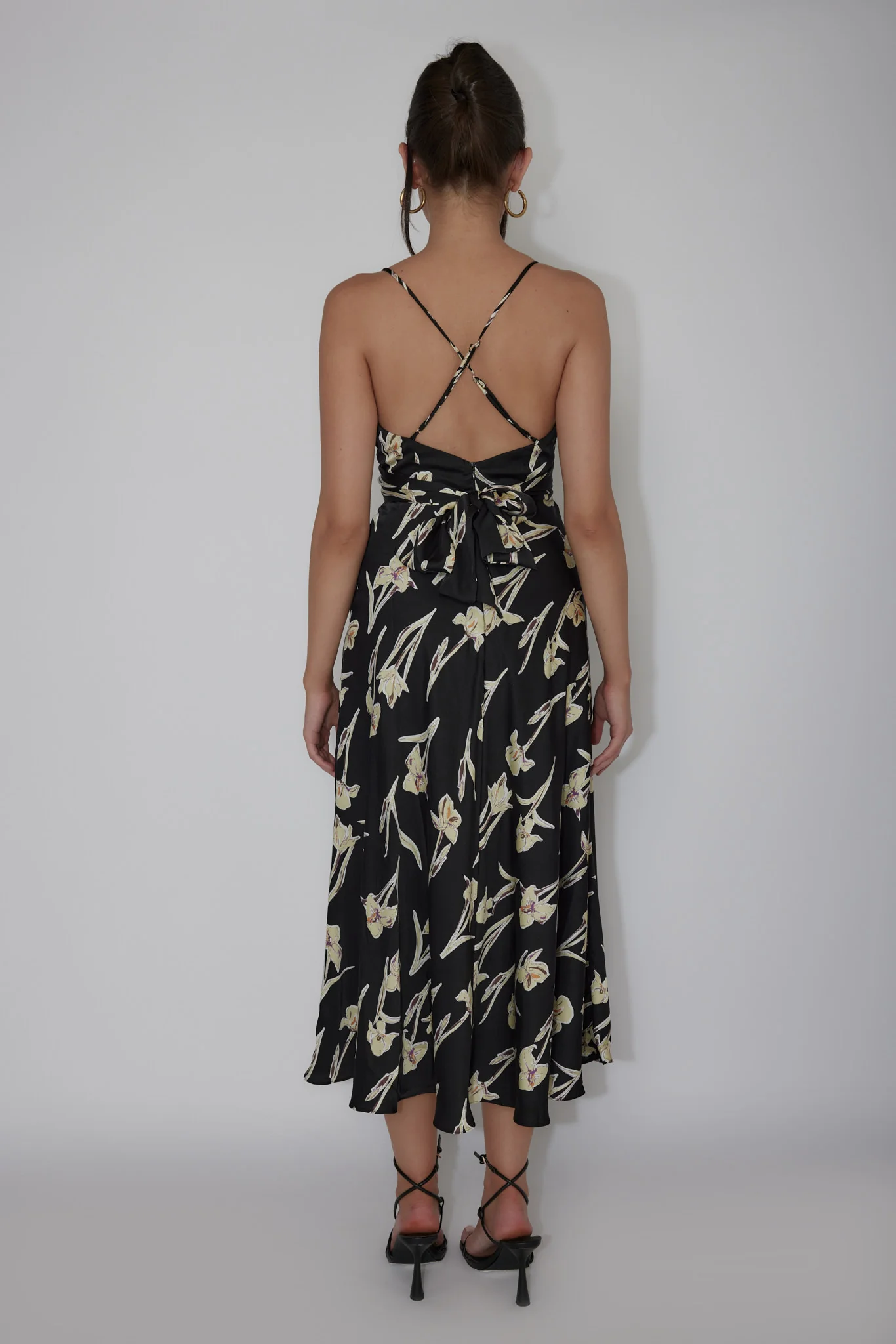 Linka Cami Strap Midi Dress Orchid Black