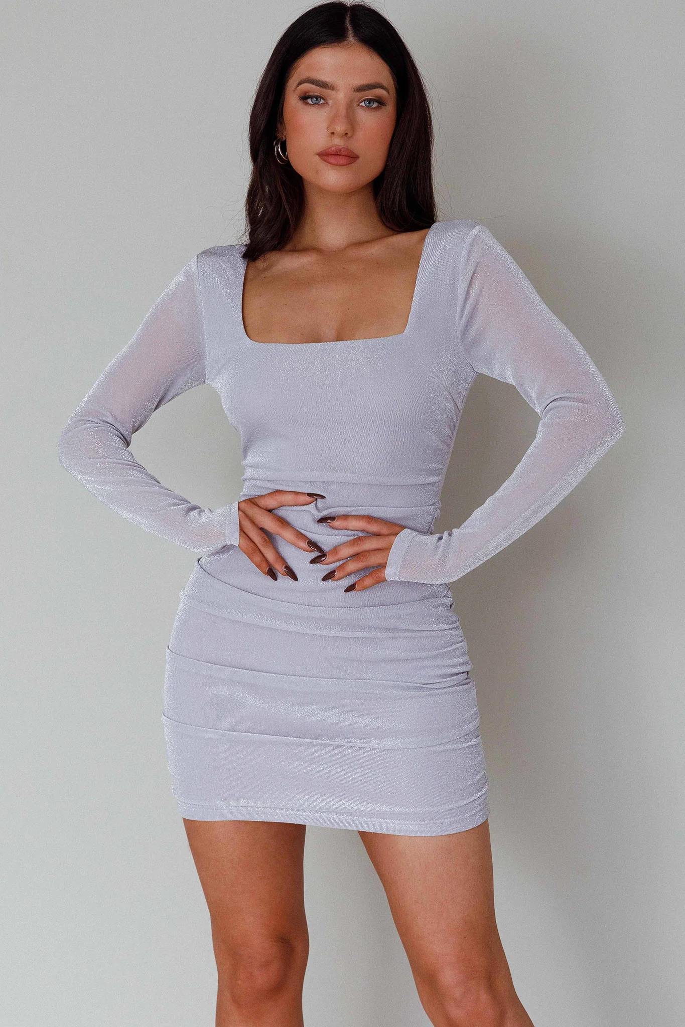 Wednesday Cowl Back Mini Dress Lilac