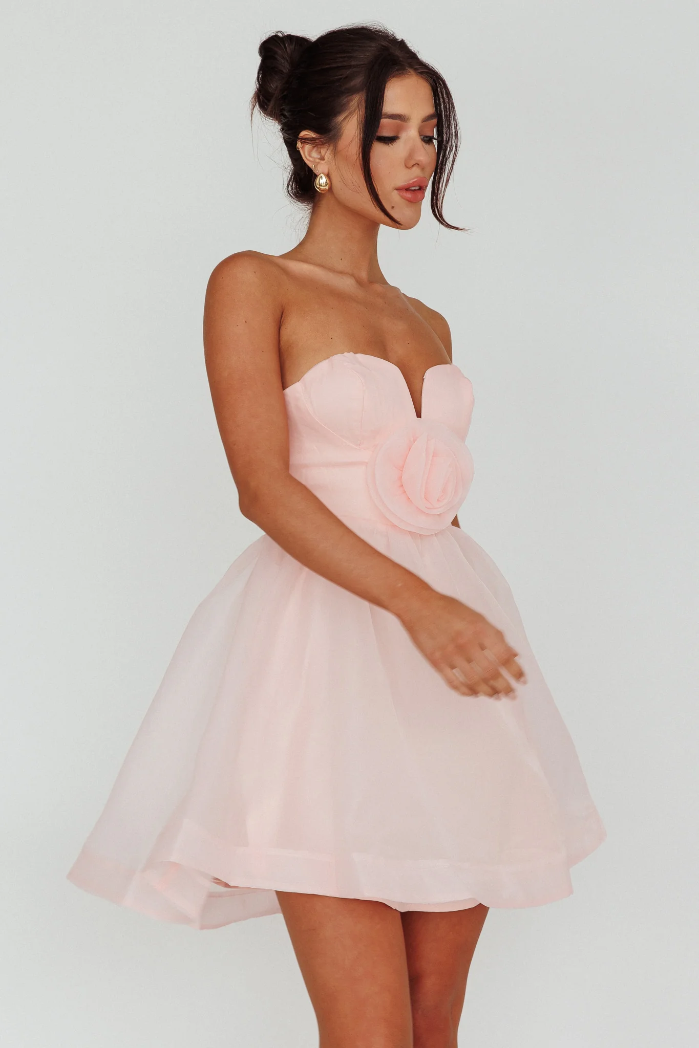 La Vie En Rose Strapless A-Line Mini Dress Baby Pink