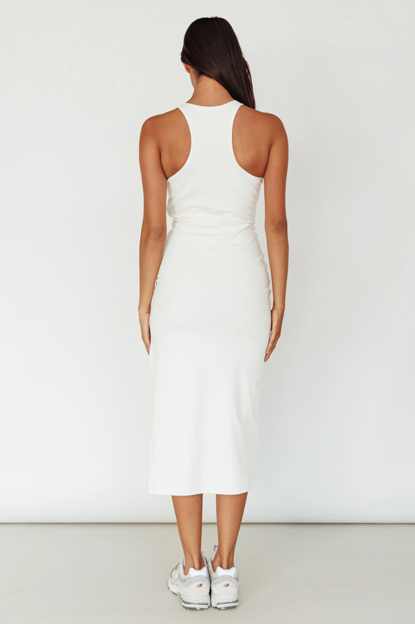 Voyage Racerback Midi Dress White