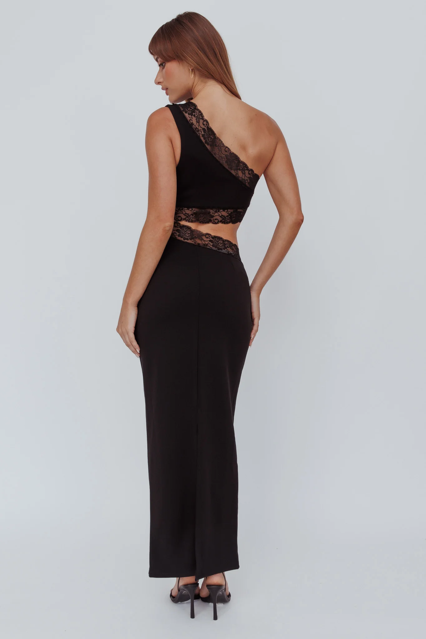 Mahli One-Shoulder Cut-Out Maxi Dress Black
