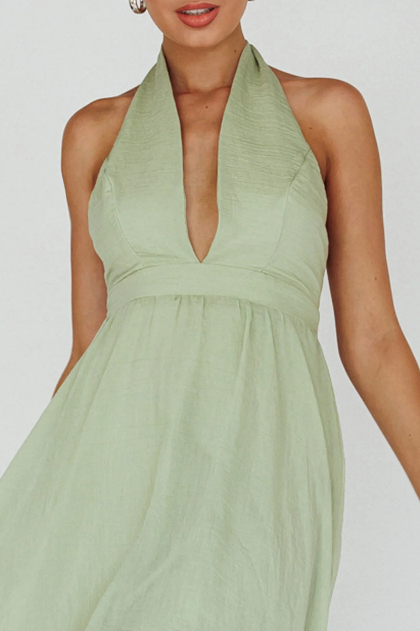 Jalisco Sun Halterneck Maxi Dress Mint