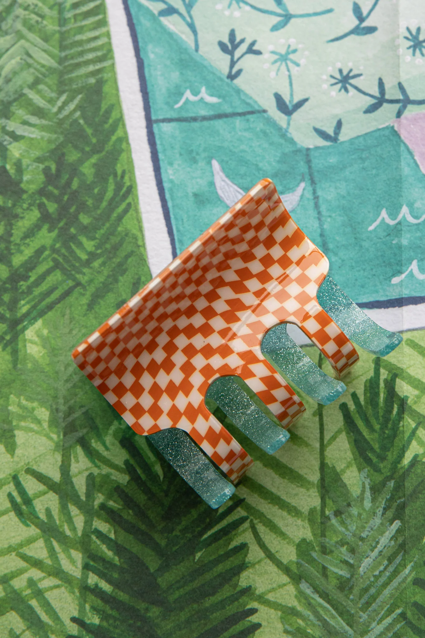 Retro Two-Side Hair Clip Orange