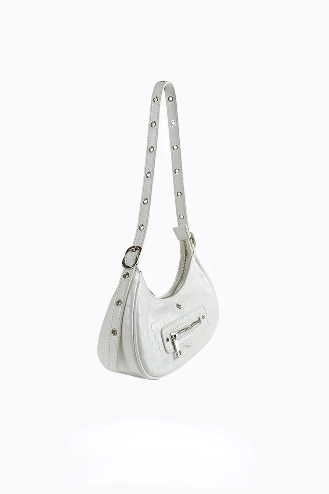 Peta And Jain Moto Shoulder Bag White