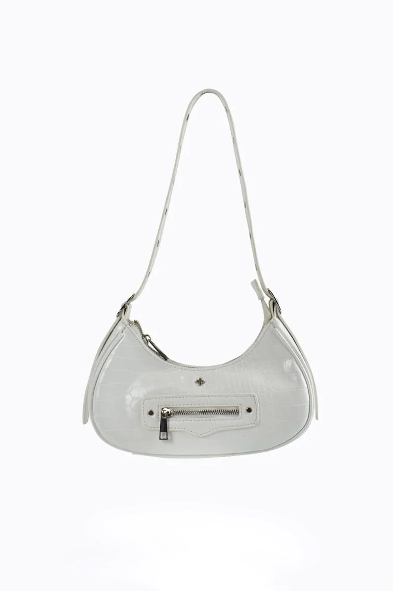 Peta And Jain Moto Shoulder Bag White