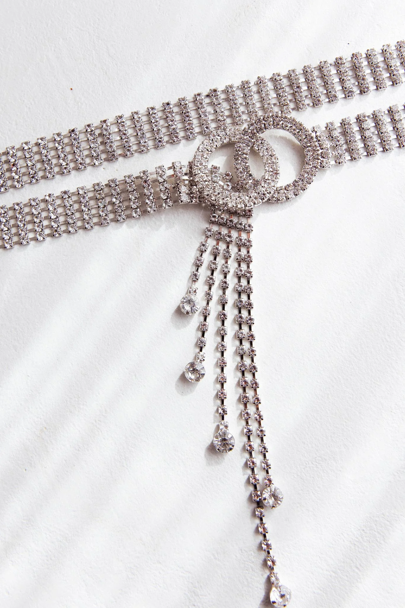 Vera Rhinestone Belt Silver