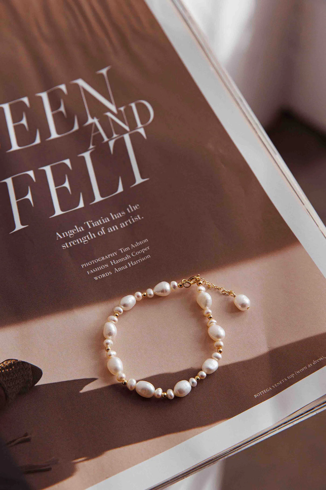 Chantel Baroque Pearl Bracelet Gold