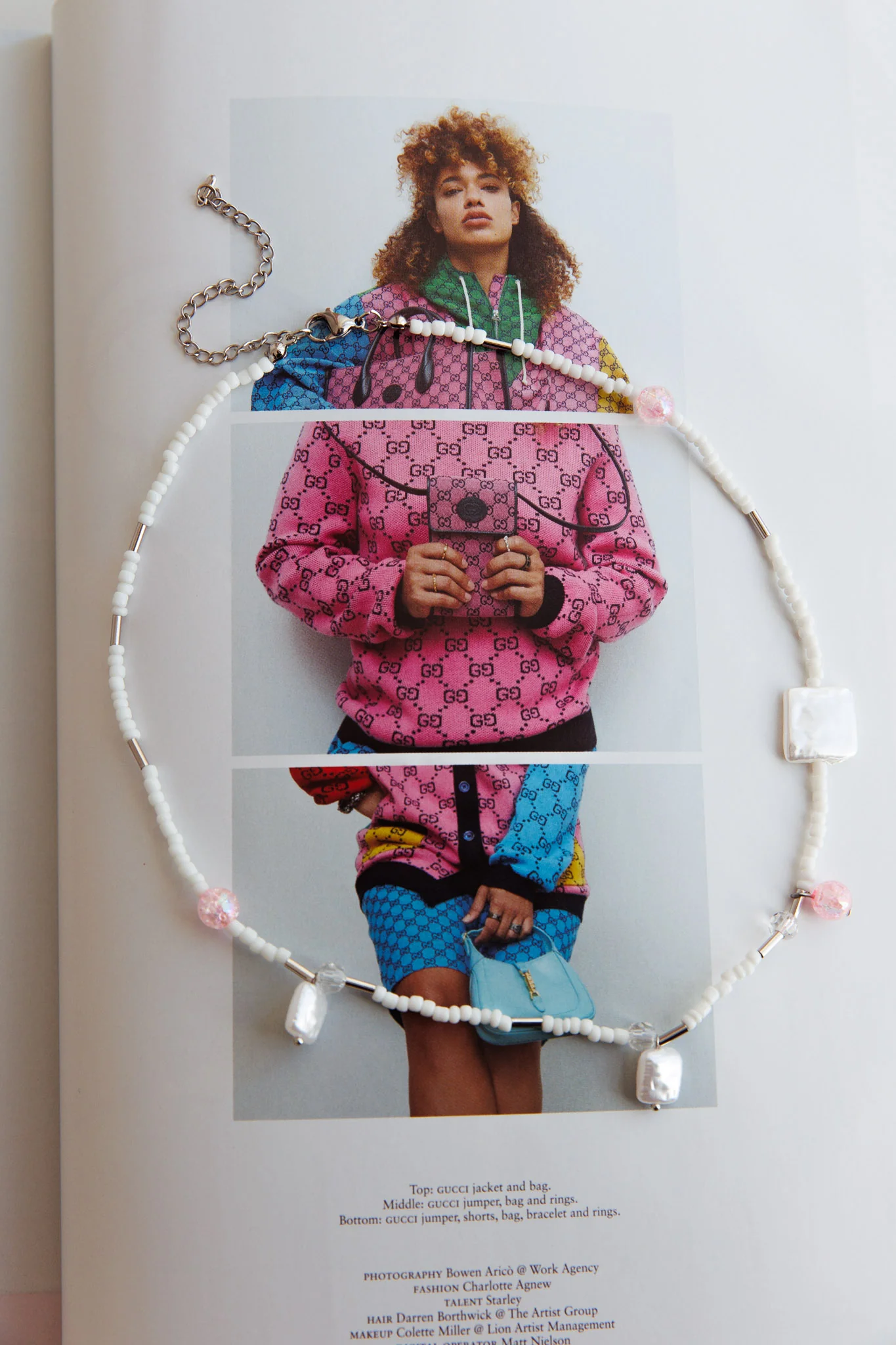 Sirena Beaded Pearl Choker Pink