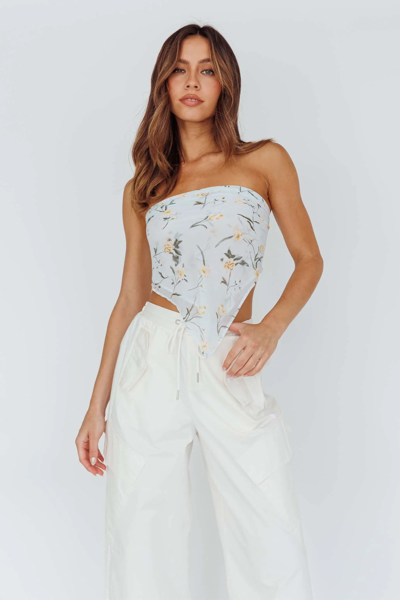 Sundaze Square Scarf Floral Blue