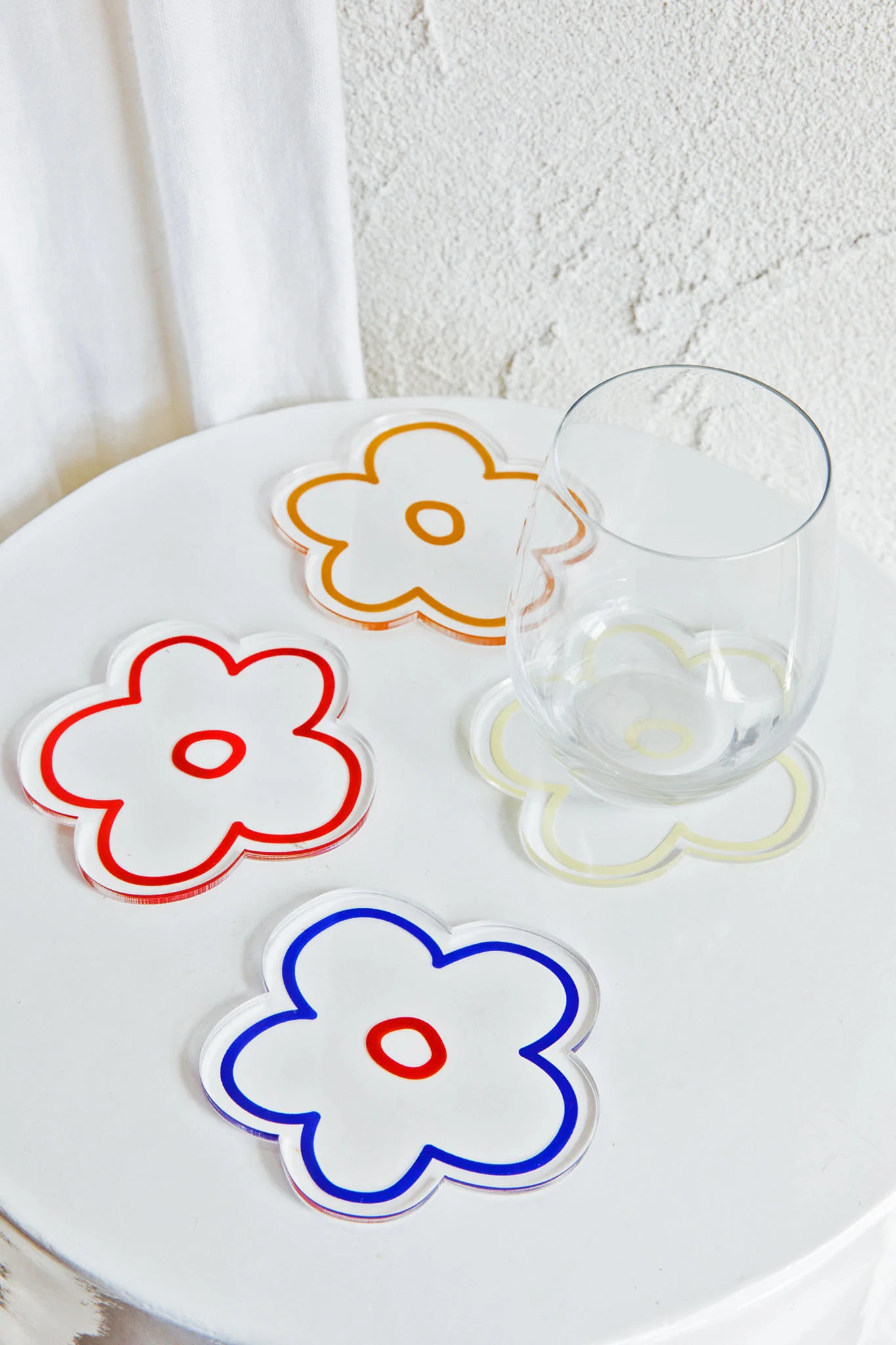Flower Feeling 4pc Acrylic Coaster Set