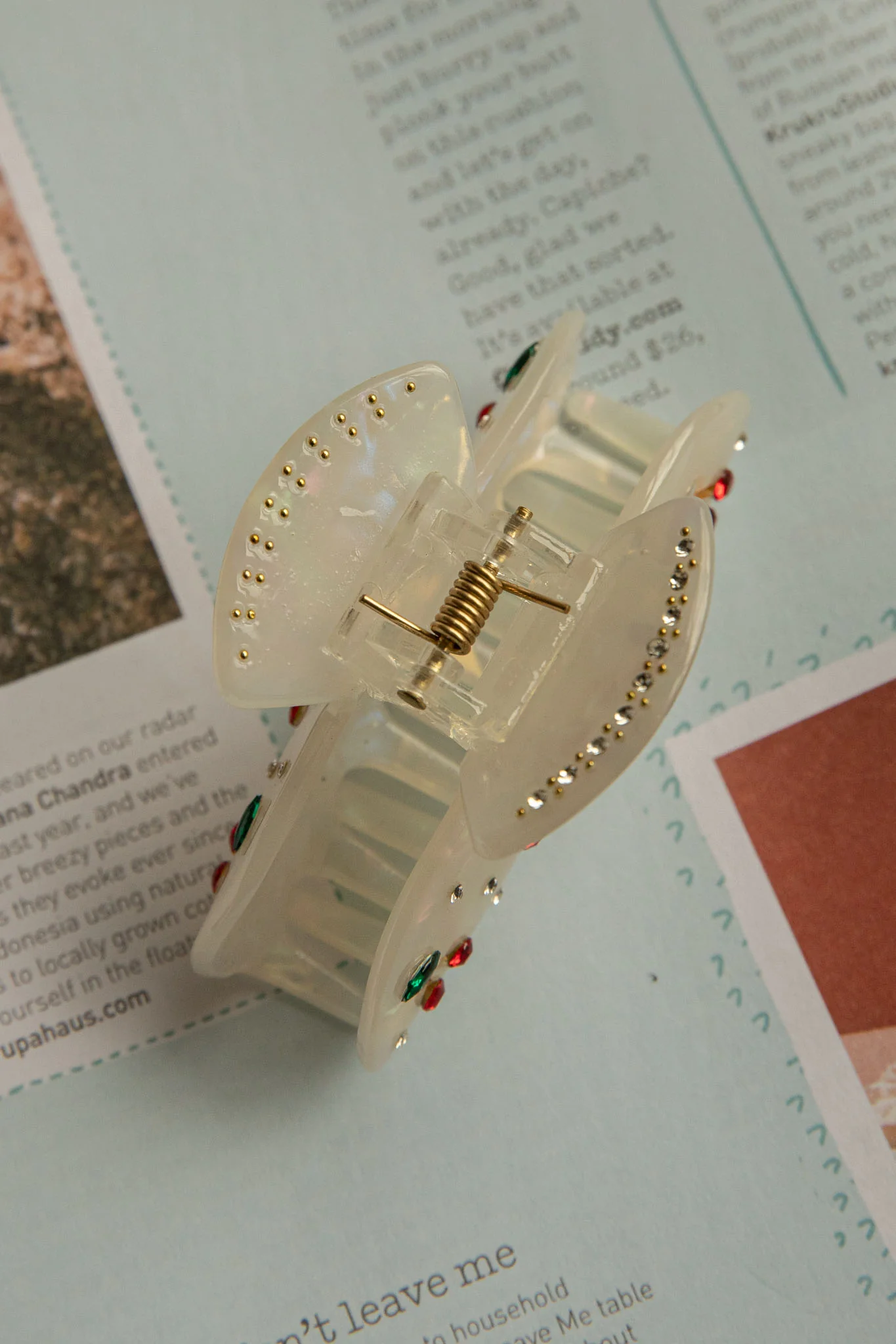 Cherry Pie Hair Clip White